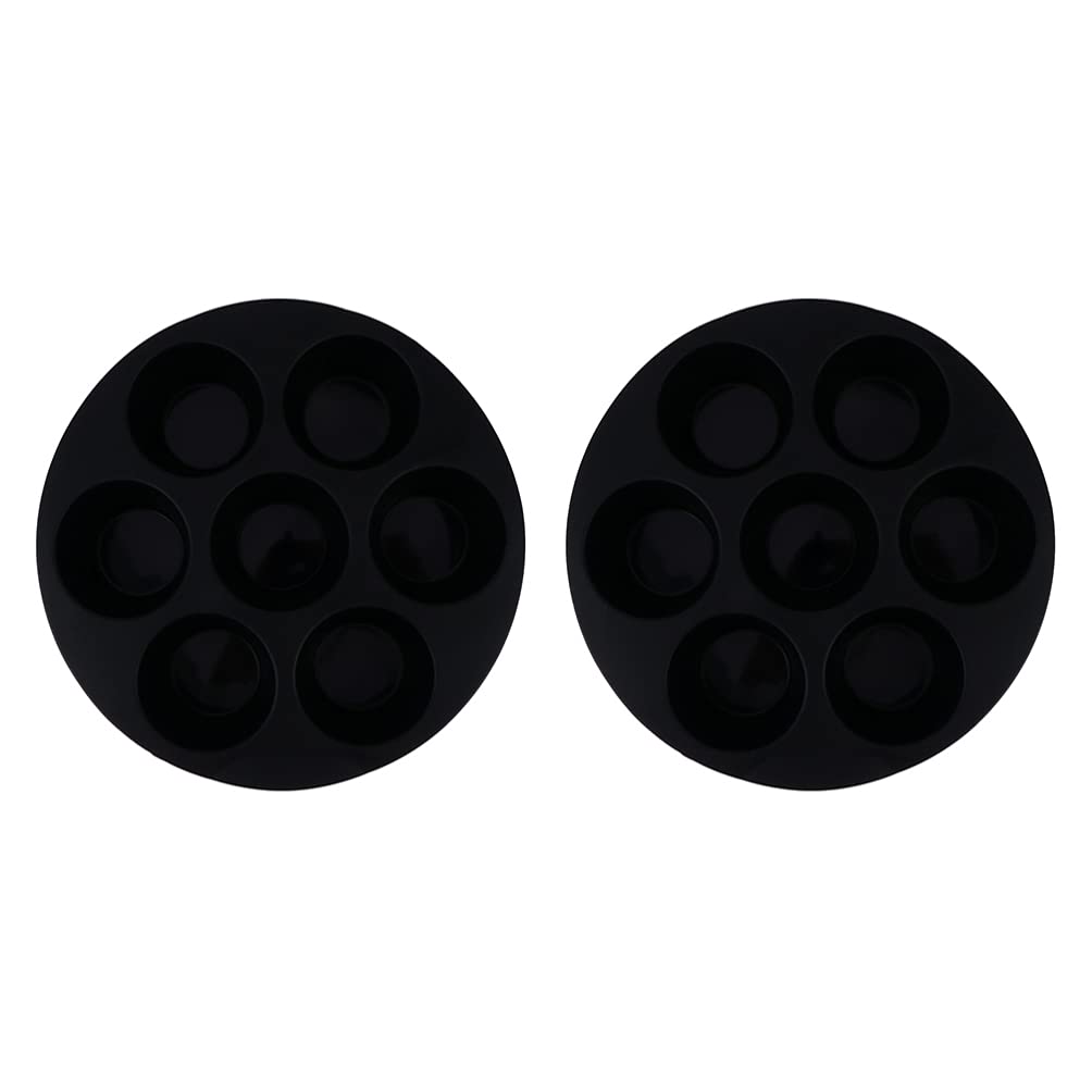 FRCOLOR 2-Pack 7-Cavity Silicone Muffin Mold - Non-Stick Baking Pan for Cupcakes, Puddings & Pancakes - Perfect for Home Kitchen, Party Desserts & Holiday Baking