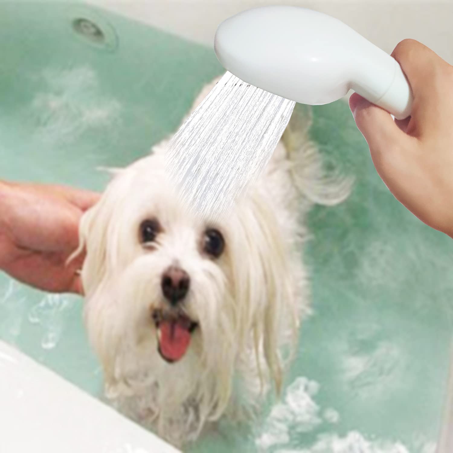 Portable Handheld Sink Hose Faucet Sprayer - Adjustable Shower Head for Baby Bathing, Pet Washing, Hair Rinsing & Vegetable Cleaning - Fits Round Faucets Under 0.9
