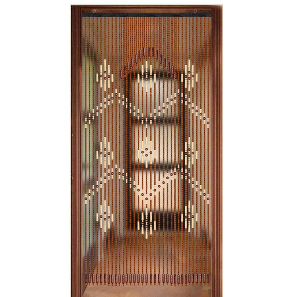Gdrasuya10 Natural Wooden Beaded Curtain - 32 Lines Handmade Wood Bead Room Divider for Porch, Bedroom & Living Room | Boho Home Decor, Doorway Partition, Window Screen & Privacy Screen