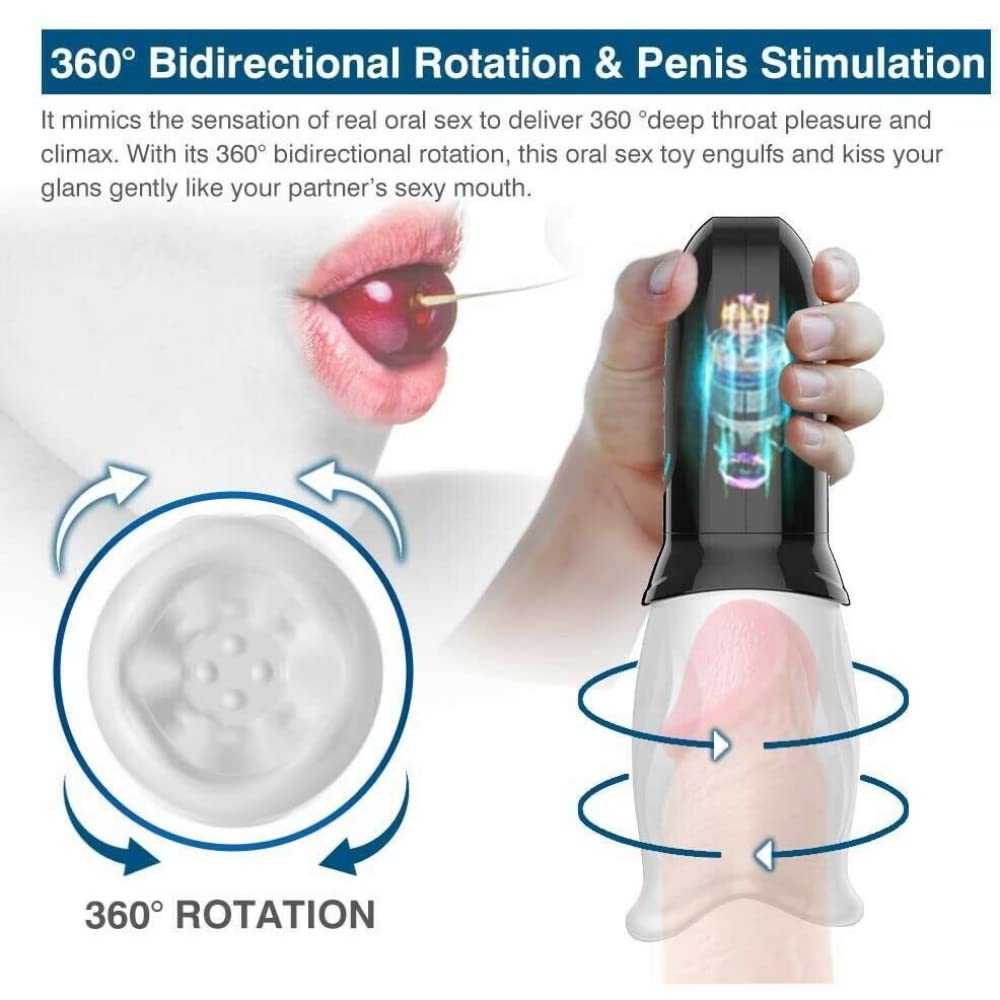 Automatic Rotating Male Masturbator - Penis Stamina Trainer & Cock Massager Stroker for Solo Pleasure & Sexual Performance Enhancement | Adult Toy for Men's Private Use