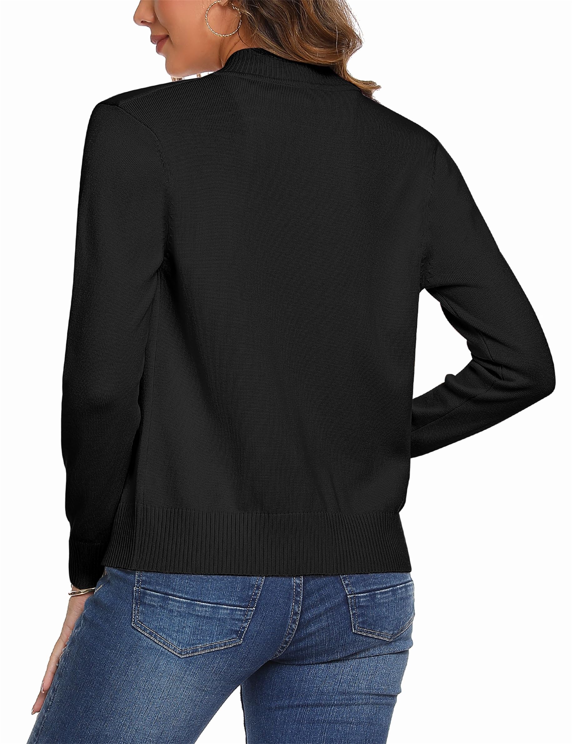 Women's Lightweight Knit Zip-Up Cardigan Sweater - Long Sleeve Casual Zipper Jacket for Fall & Winter | Perfect for Office, Travel and Everyday Wear