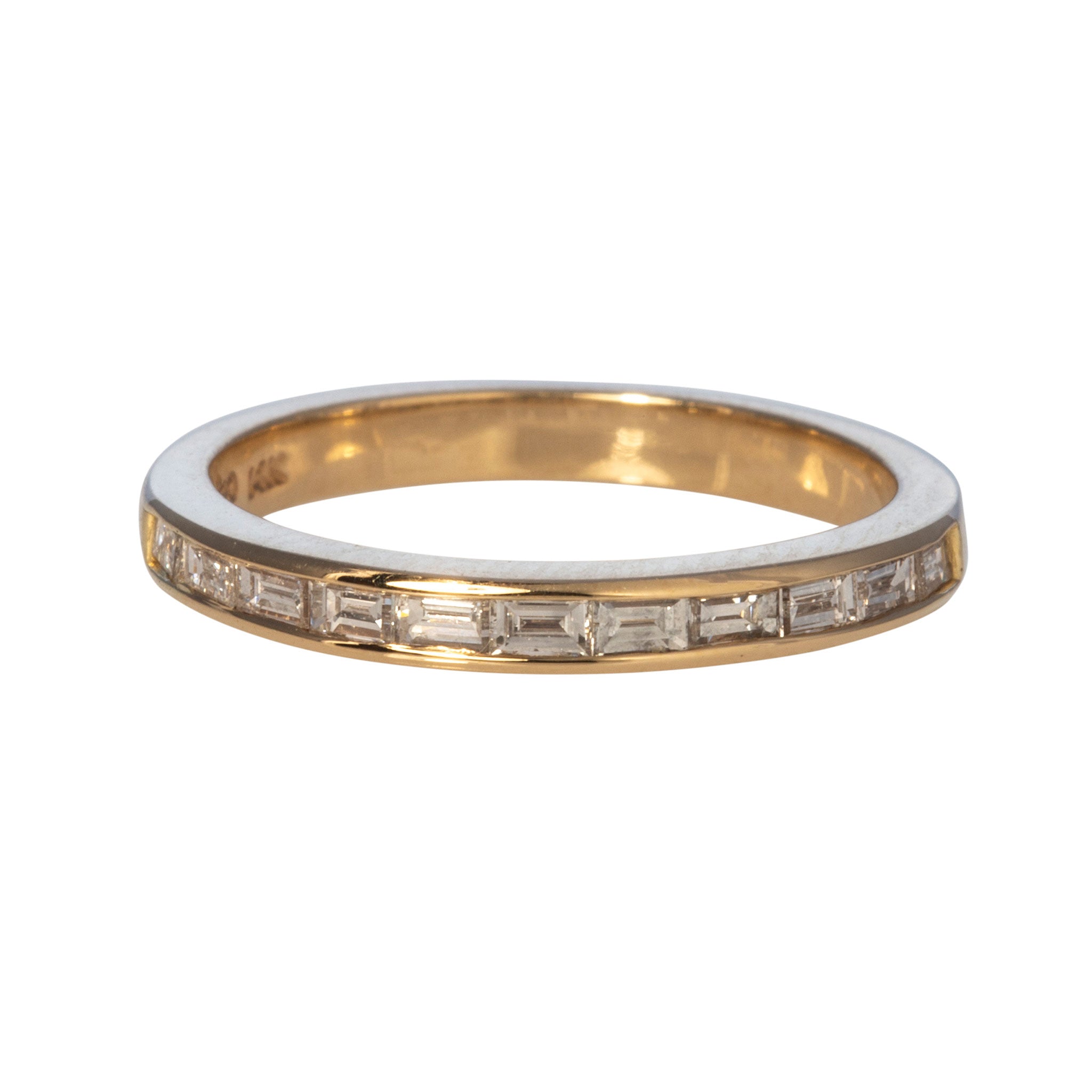 0.38ctw Baguette Diamond Channel Set 14K Yellow Gold Halfway Eternity Band - Perfect for Anniversary Gifts, Wedding Bands & Everyday Elegance