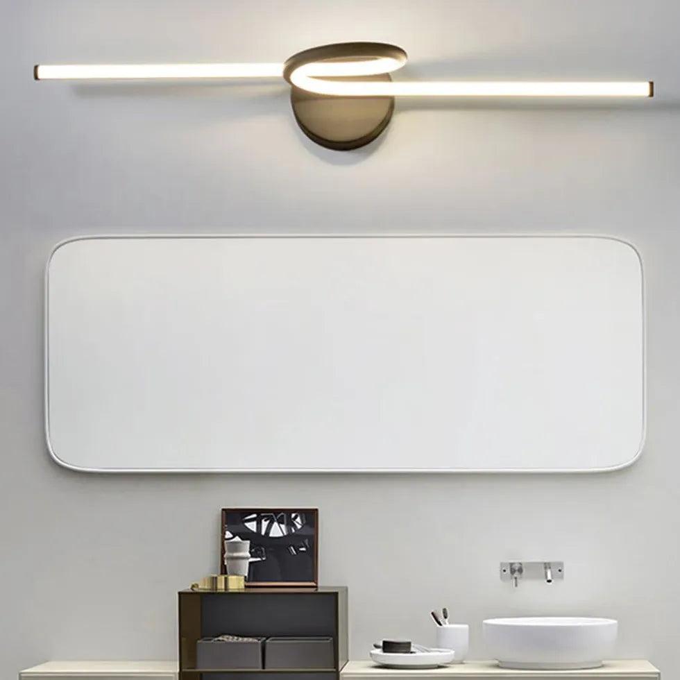 Modern Spiral Linear LED Bathroom Wall Lights - Energy Efficient Waterproof Vanity Mirror Lighting for Bathroom, Powder Room & Spa Decor