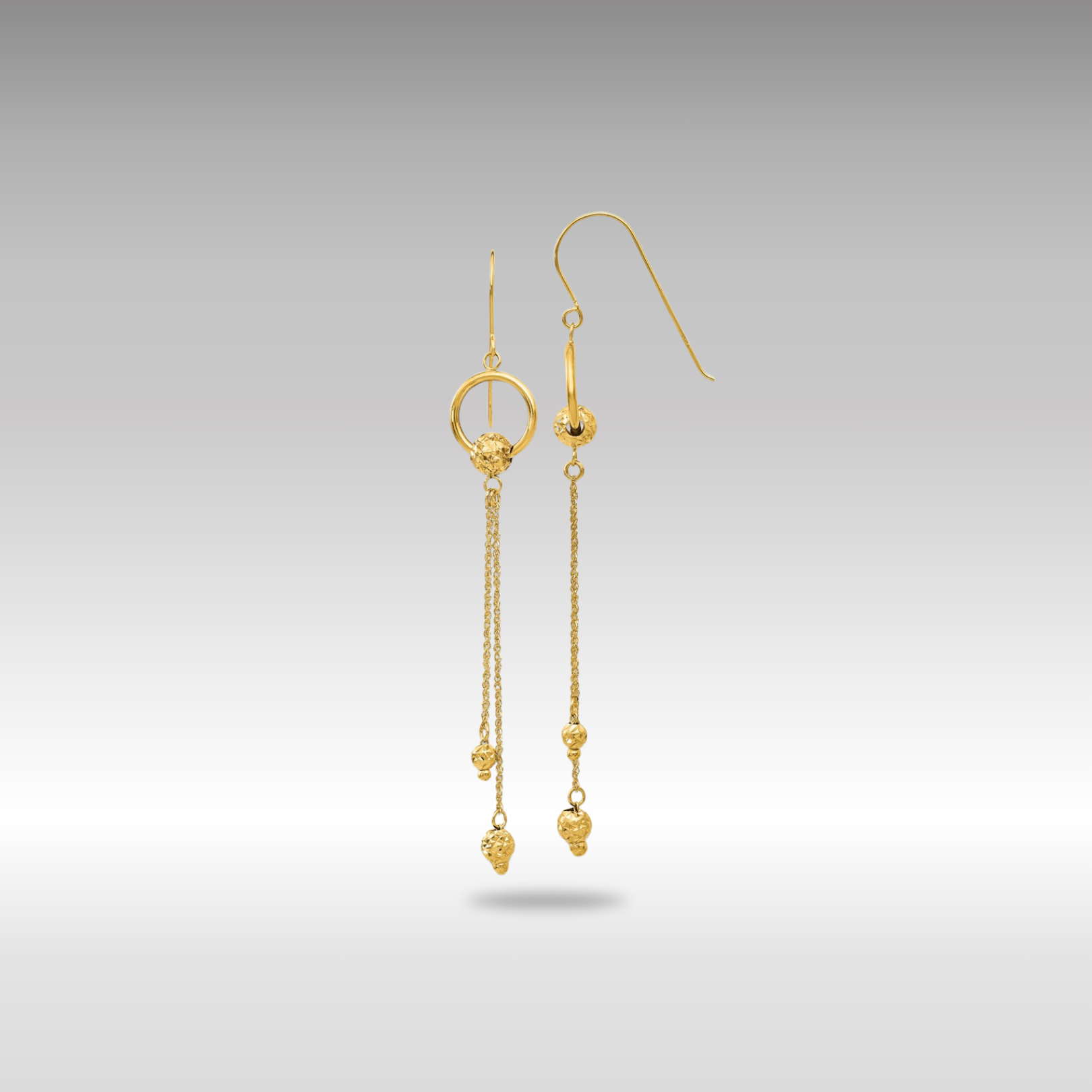 Gold Diamond Cut Dangle Shepherd Hook Earrings TL861 - Elegant Fashion Jewelry for Women, Perfect for Parties, Weddings & Special Occasions