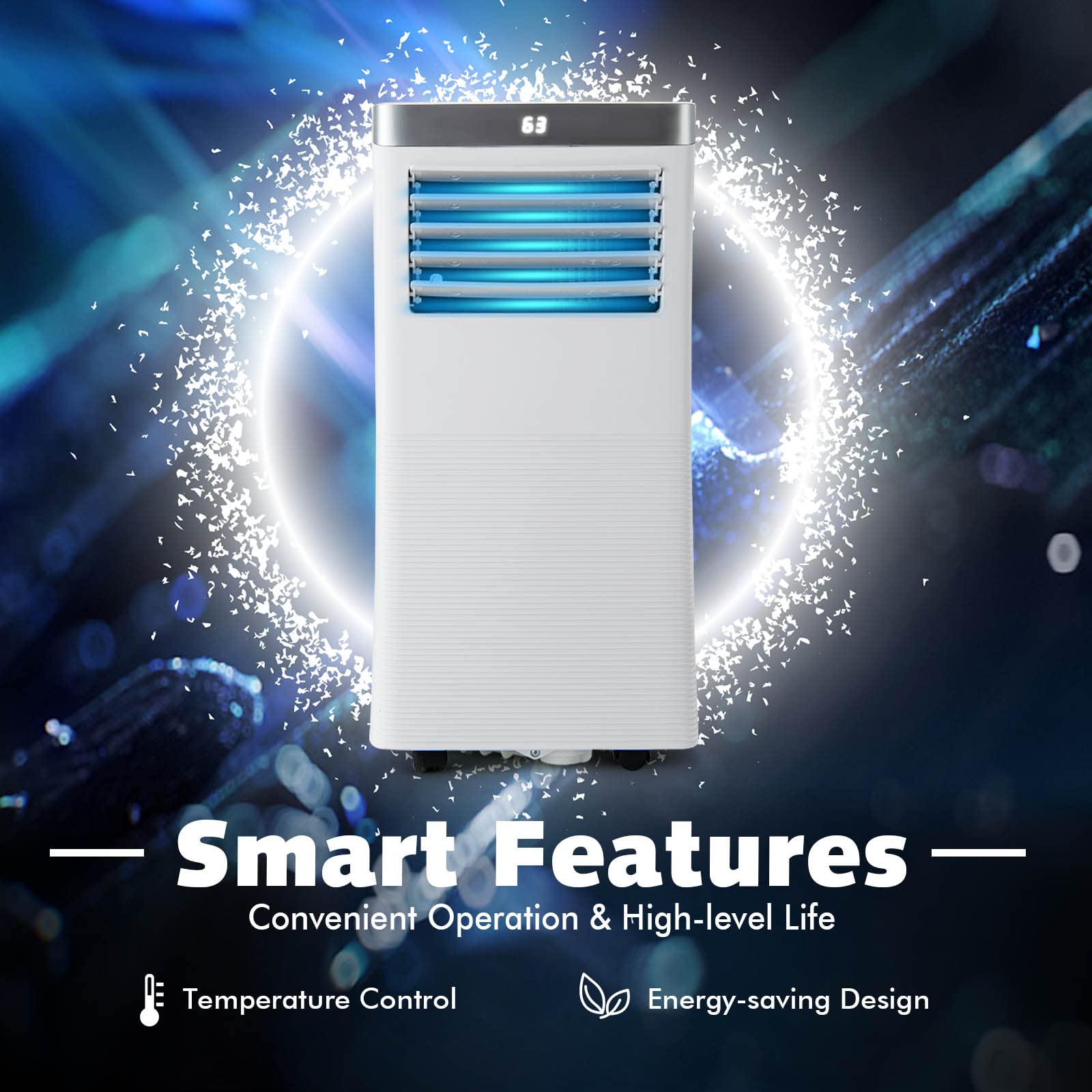 10000BTU Portable Air Conditioner with Remote Control - 3-in-1 Air Cooler with 3 Modes & 2 Speeds, 24H Timer, Window Kit - White | Cooling for Home, Office, Bedroom, Garage & Small Spaces