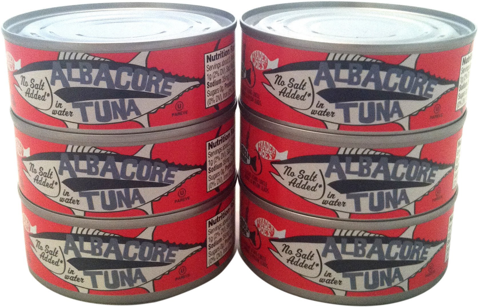 Trader Joe's Albacore Tuna in Water - No Salt Added, 6-Pack Canned Tuna | Healthy Protein Source for Salads, Sandwiches & Meal Prep