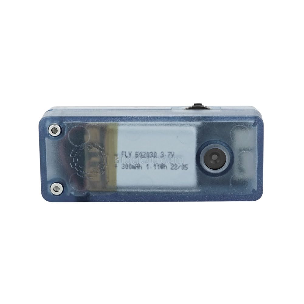 Secure Bitcoin Hardware Wallet - Jade with Camera, Bluetooth & USB-C - 240mAh Battery for Offline Crypto Storage (Transparent Blue) - Ideal for Cold Storage, Travel & Long-Term Bitcoin Protection