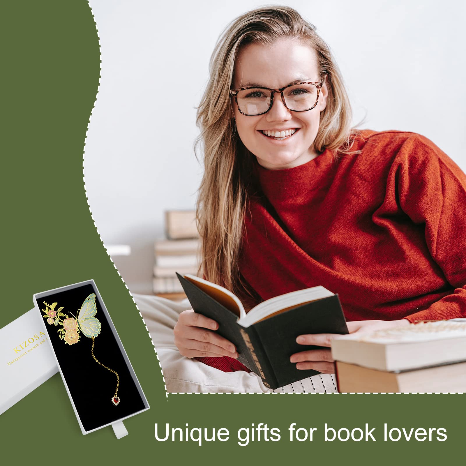 Cute Butterfly Metal Bookmarks for Women - Unique Funny Book Markers for Book Lovers, Teachers, Valentine's Day, Mother's Day, Christmas & Birthday Gifts - Perfect for Reading, Book Club Favors & Literary-Themed Presents