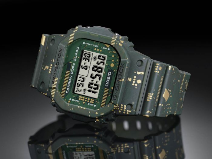 G-Shock DW5600CC-1 Digital Watch with Circuit Board Camo Design - Durable Shock-Resistant Sports Watch for Men, Outdoor Activities & Military Use