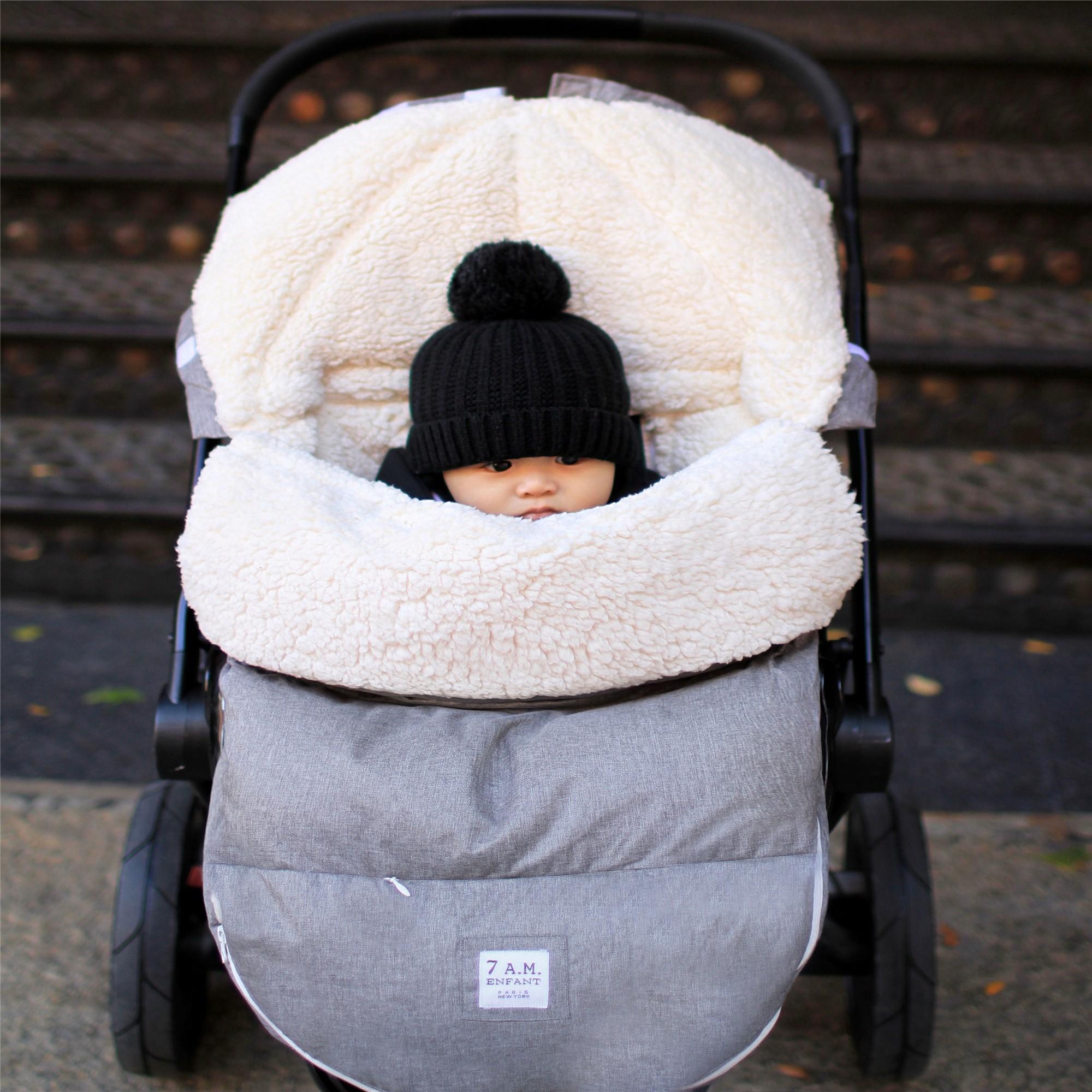 7AM Enfant LambPOD Heathers Baby Travel Pillow - Soft & Supportive Infant Head Support for Car Seat, Stroller & Airplane Travel - Perfect for Newborns & Toddlers