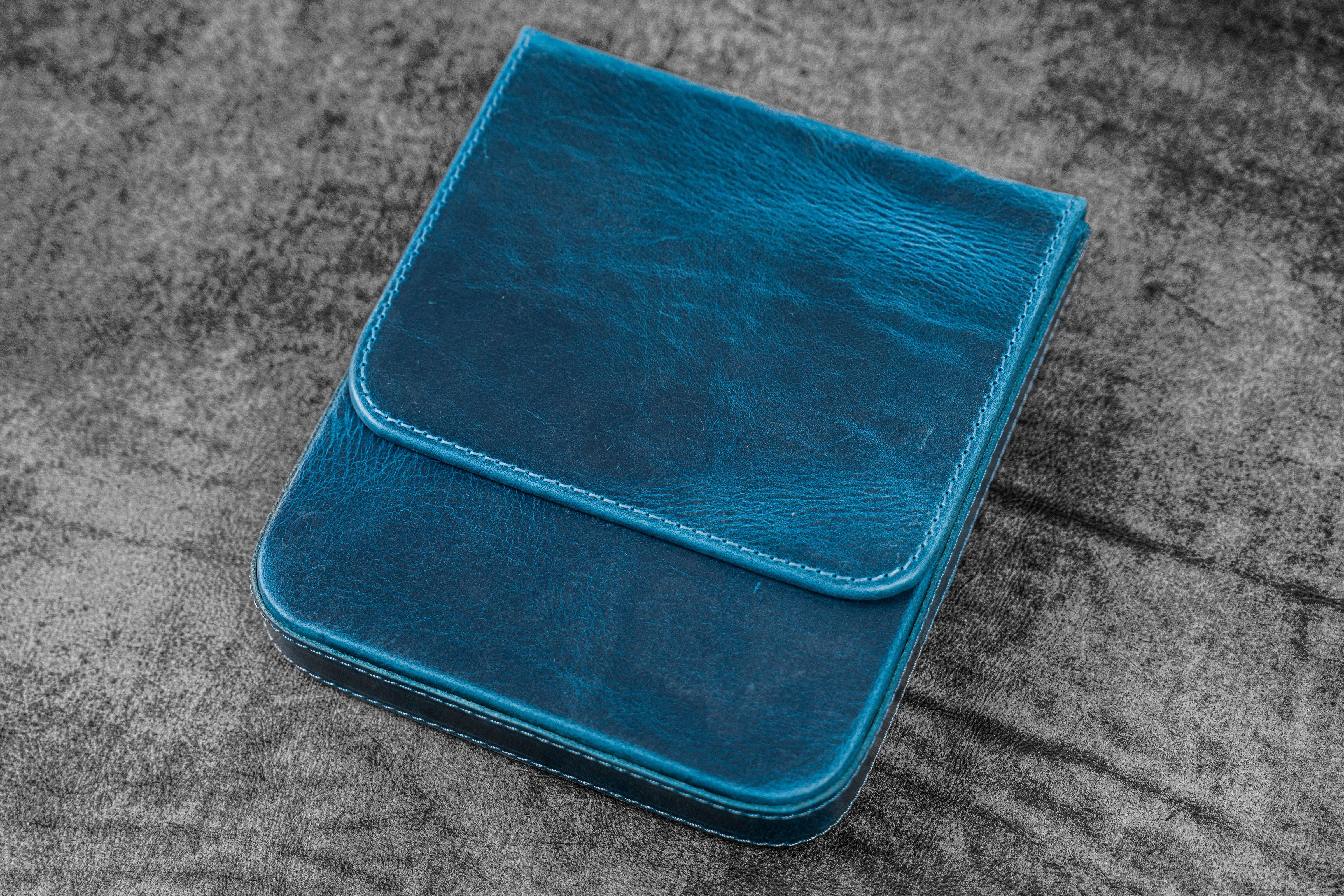 Premium Leather Magnum Opus 6-Slot Hard Pen Case with Removable Tray - CH Ocean Blue | Luxury Pen Storage for Office, School & Travel