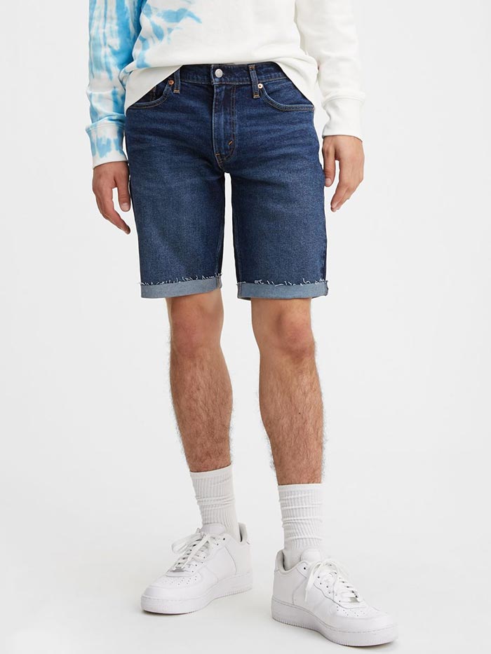 Levi's Men's 511 Slim Fit Cutoff Denim Shorts - Dark Wash Rind | Casual Summer Wear & Outdoor Activities