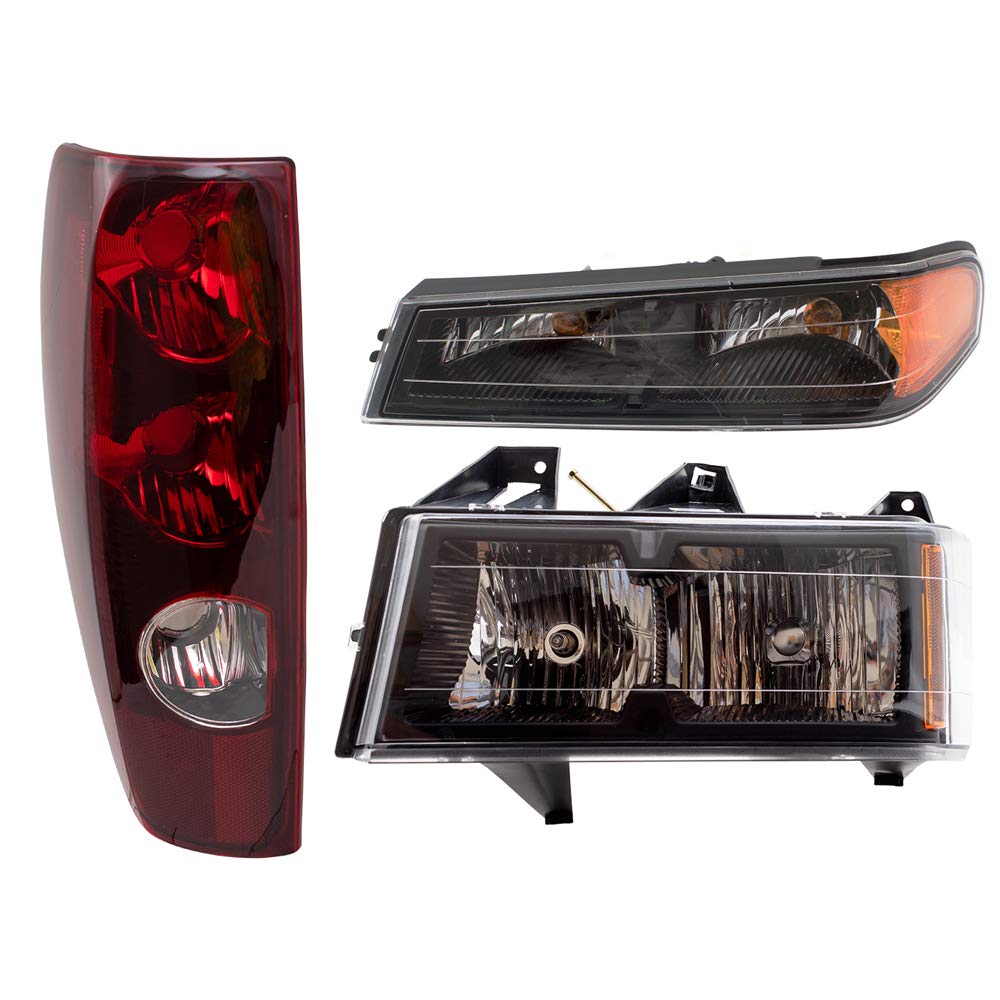 Brock Replacement 6-Piece Headlight & Taillight Kit - Compatible with 2004-2012 Chevy Colorado & GMC Canyon Pickup Trucks | Includes Parking Signal Lamps | Perfect for Night Driving & Vehicle Restoration