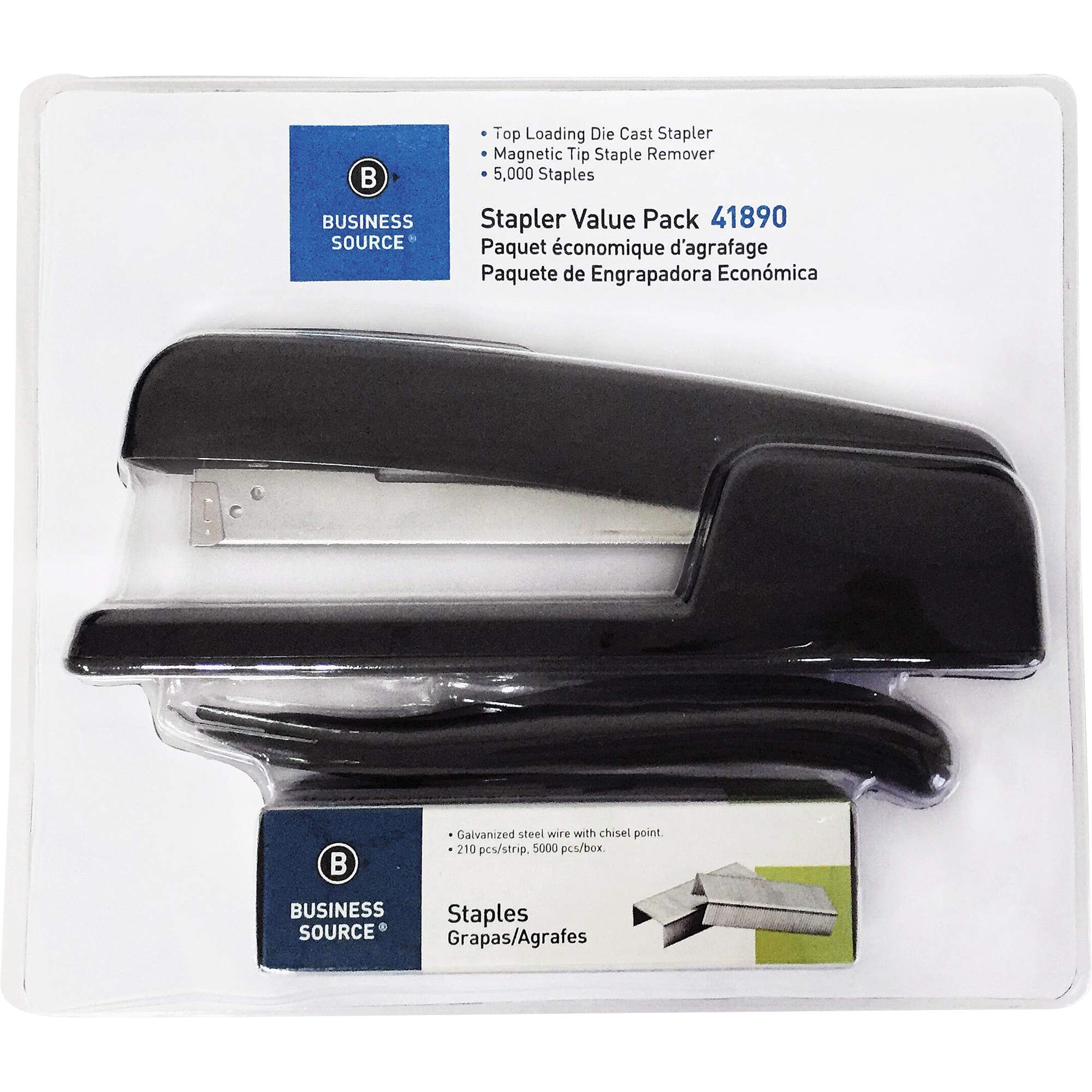 Business Source Heavy Duty Desk Stapler (43561) - Black - Perfect for Office, School & Home Use - Fast & Secure Stapling for Documents, Reports & Paperwork