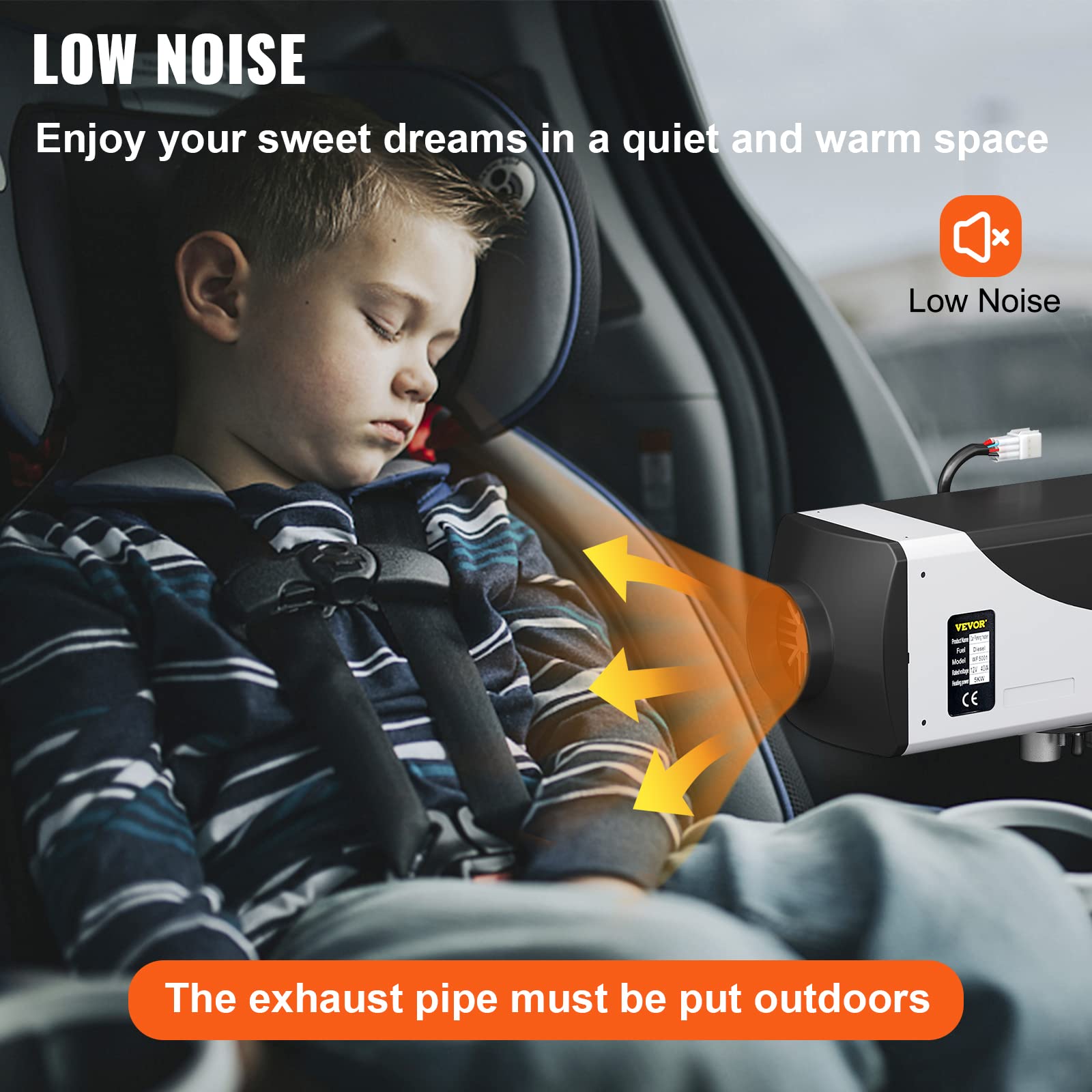 VEVOR 2KW 12V Diesel Air Heater with LCD Display, Remote Control & Bluetooth App - 0.12-0.26L/Hr Fuel Consumption - Perfect for Trucks, RVs, Boats & Off-Grid Heating