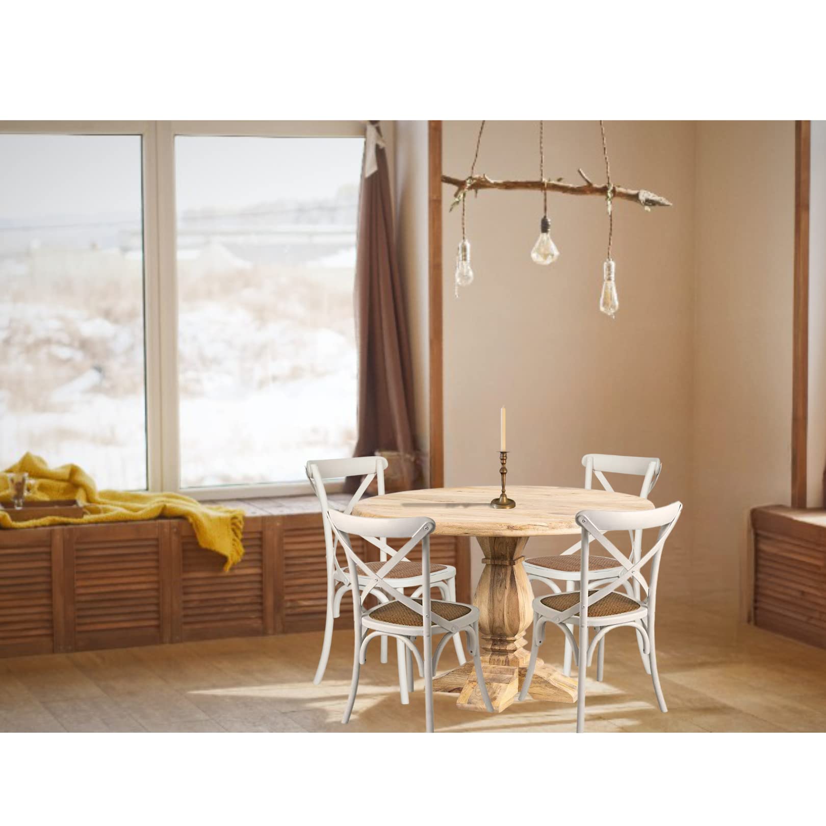 Vintage Italian Wooden Kitchen Chair 86x42x46 cm | Handcrafted Dining Room Chairs | Durable Wooden Chairs for Kitchen, Garden & Outdoor Use