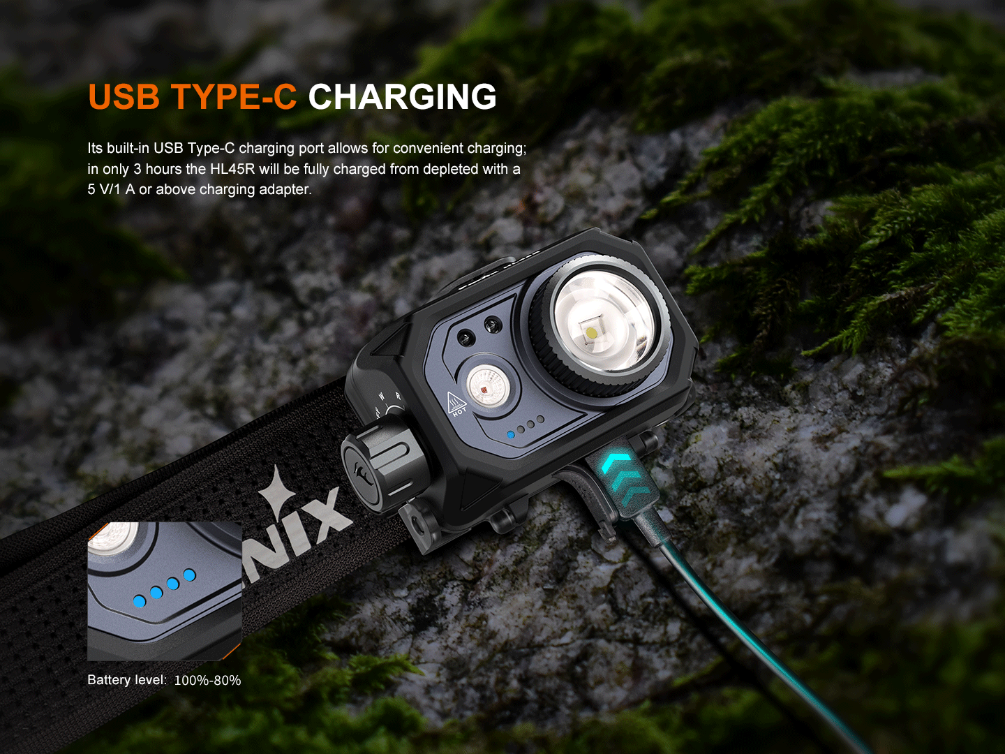 Fenix HL45R Rechargeable Headlamp with Focus Adjustment & Gesture Control - Perfect for Camping, Hiking, Running & Outdoor Adventures