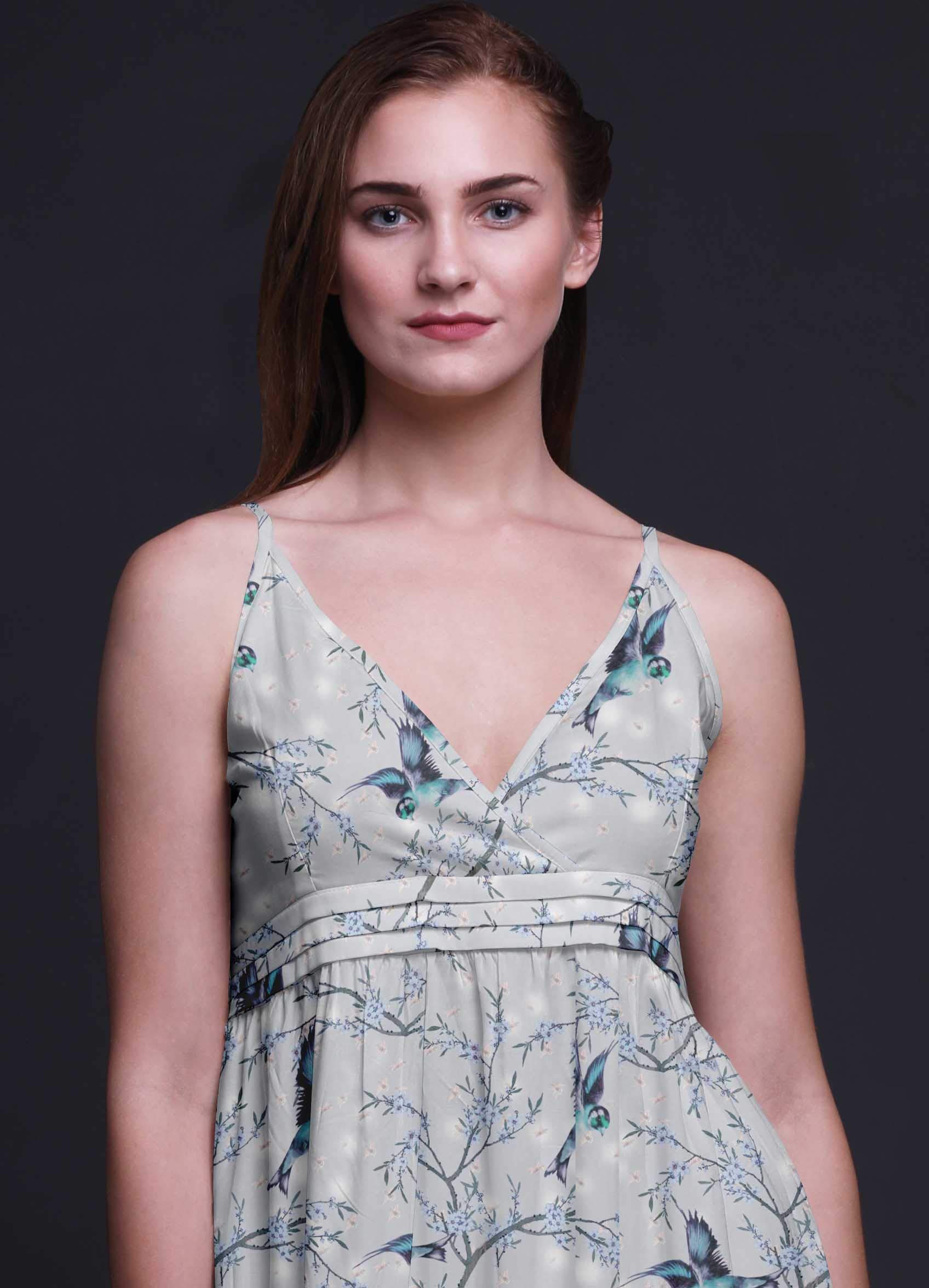 Bimba Women's Printed Sleeveless Bohemian Maxi Dress - Strappy Summer Beach Cover Up for Vacation, Pool Party & Tropical Getaway