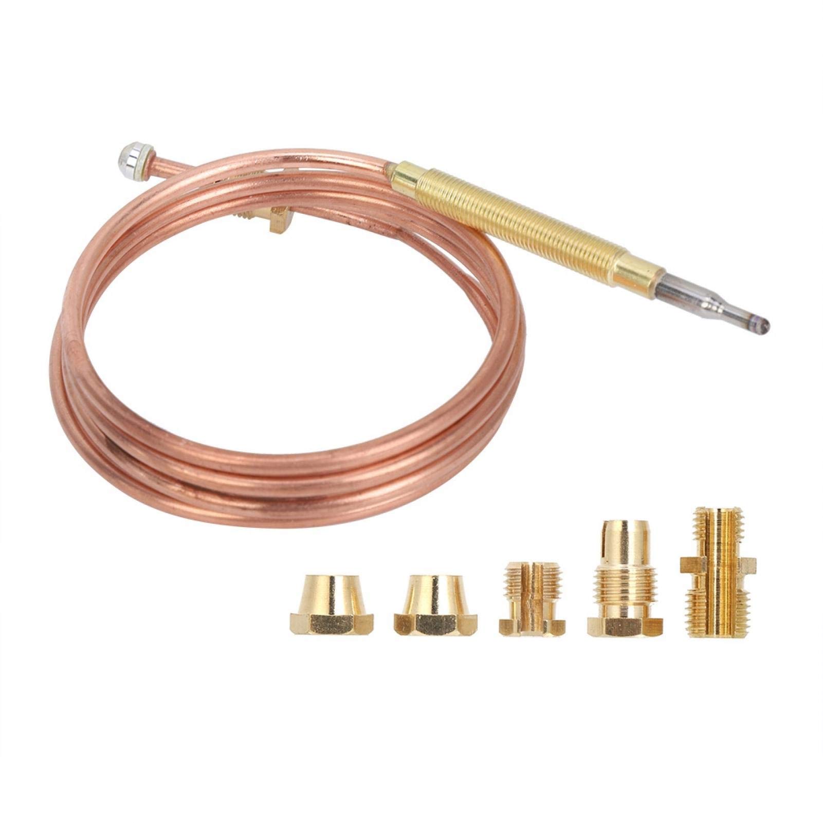 Universal Gas Thermocouple 35.4 Inch - Direct Vent Fireplace Thermocouple Flame Failure Sensor for BBQ Grill, Fire Pit, Fireplace, Induction Cooker, Gas Stove & Heating Devices - Perfect for Outdoor Cooking, Home Heating & Camping Safety