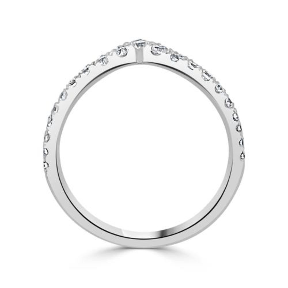 14K Gold Diamond Wedding Band for Women - Elegant Contour Design, Perfect for Engagement, Anniversary & Bridal Jewelry Gifts
