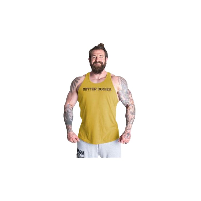 Better Bodies Essential T-Back Sports Bra - High Support Workout Top for Women - Gym, Yoga & Running Activewear (DL Yellow)