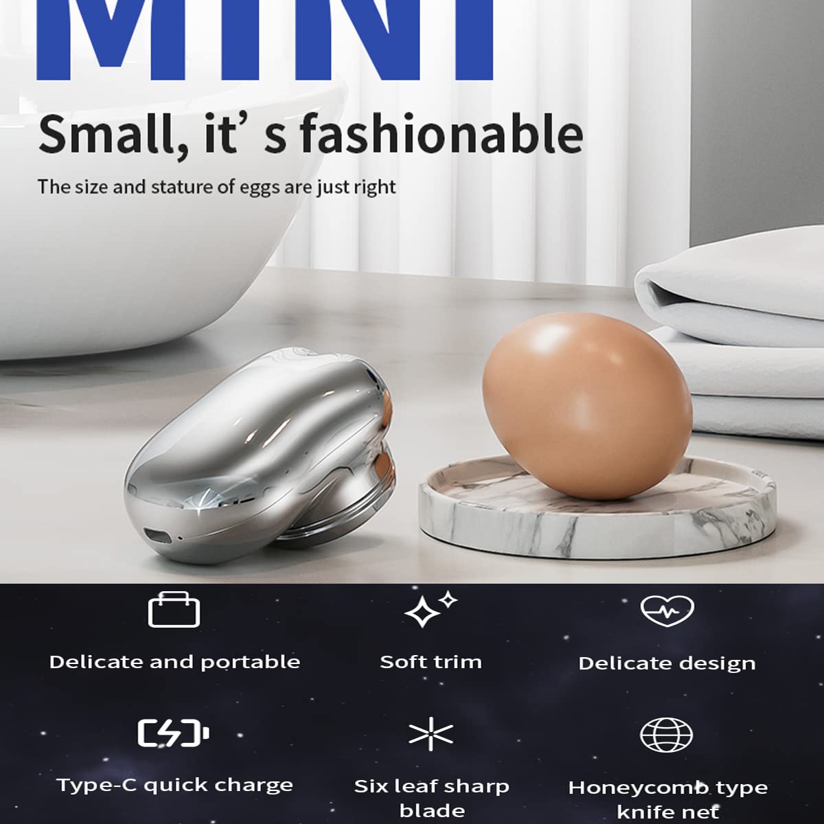 Portable Electric Shaver for Men - Cordless Rechargeable Mini Shaver for Bald Head, Travel & Grooming Kit - Perfect Gift for Dad, Husband (Silver) | Home, Office & Travel Use