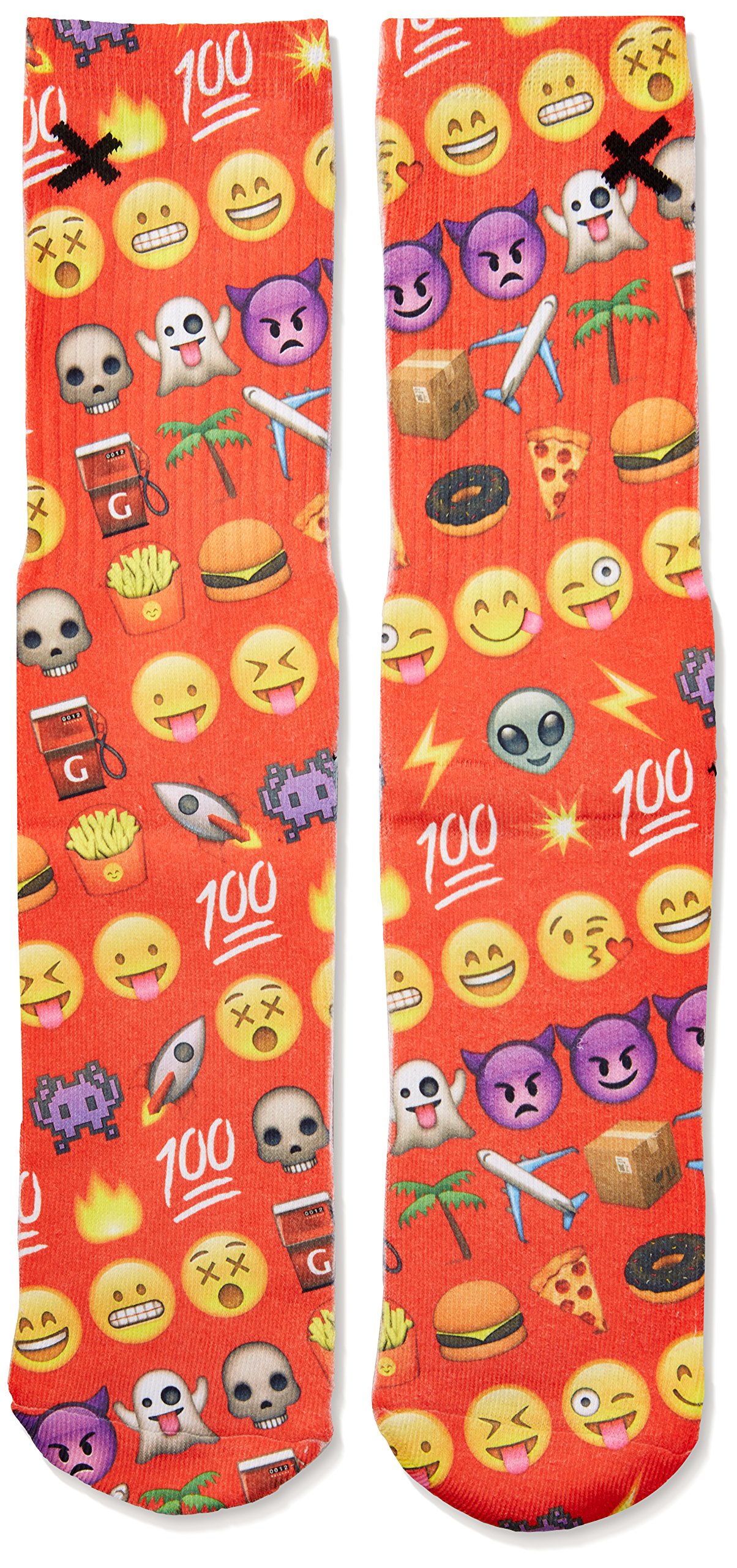 Odd Sox Men's Red Emoji Socks - Fun Novelty Socks for Casual Wear, Gifts & Everyday Comfort - Perfect for Work, Parties & Relaxation