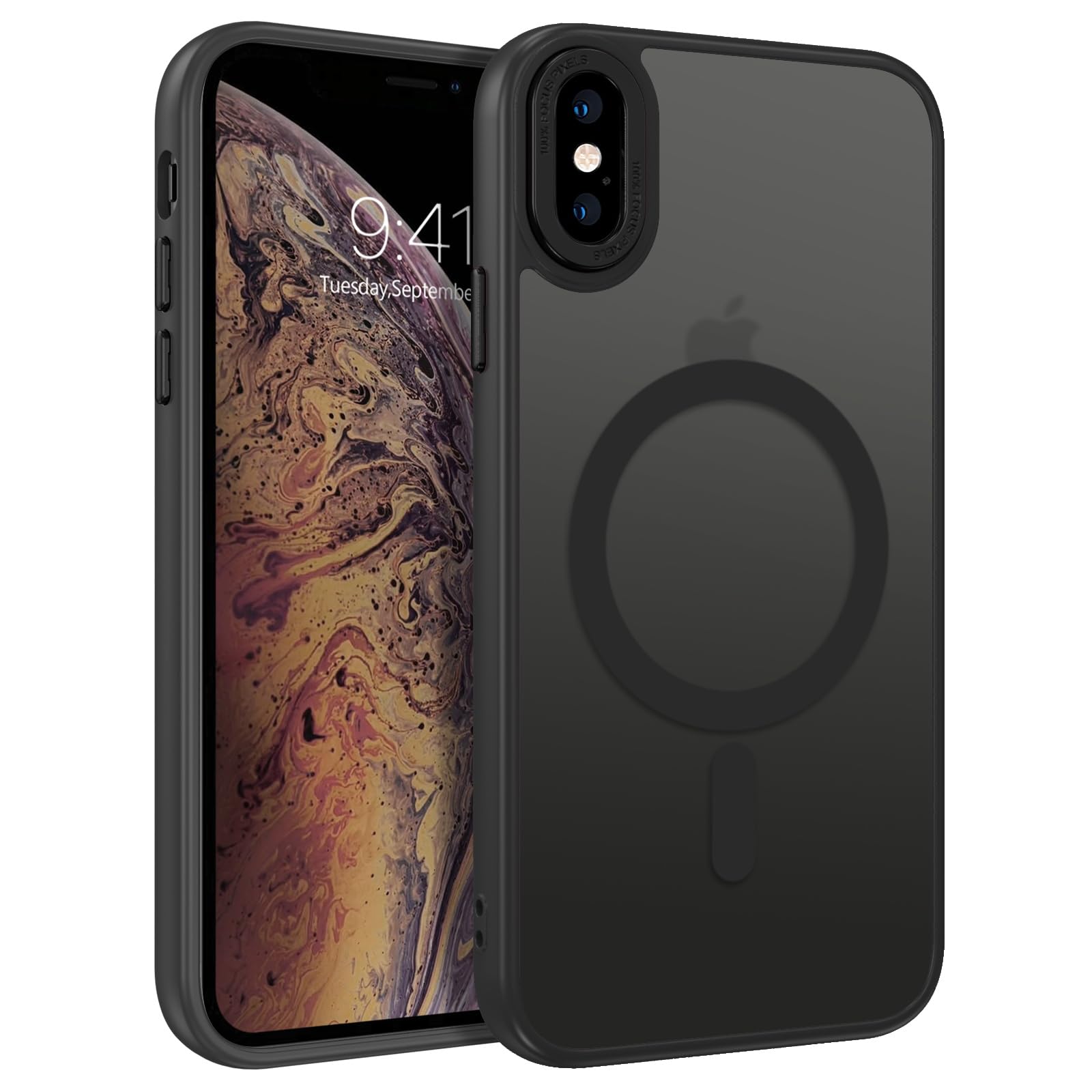 Magnetic iPhone X/Xs Case [Magsafe Compatible] - Slim Translucent Matte Shockproof Protective Cover for iPhone X (2017) & iPhone Xs (2018) 5.8