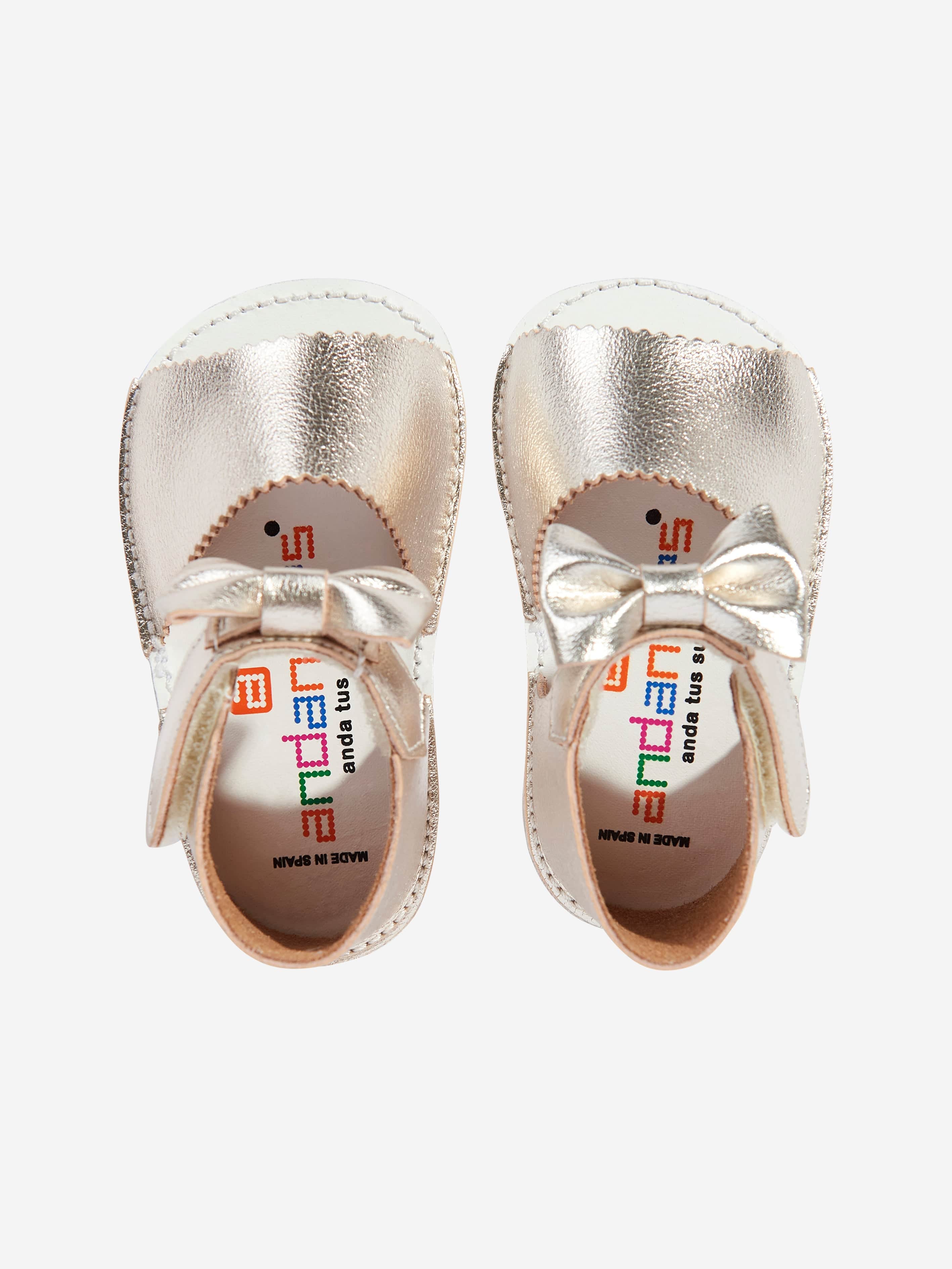 Gold Baby Girls Bow Sandals - Cute & Comfortable Toddler Sandals for Summer, Beach & Special Occasions