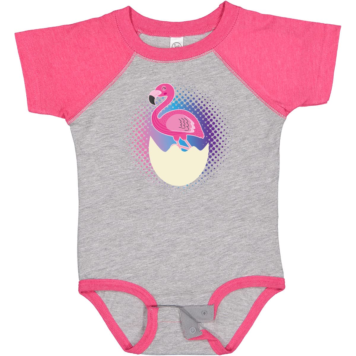 Inktastic Easter Flamingo Egg Hatching Baby Bodysuit for Girls - Cute Easter Outfit for Baby Girls, Toddler Easter Party, Spring Photoshoot, and Holiday Family Gathering