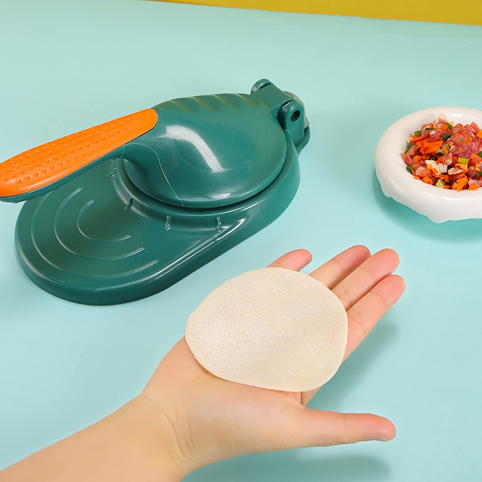 **Khakho Dumpling Wrapper Press – Ergonomic Manual Dumpling Maker for Homemade Dumplings, Wontons & Gyoza – Kitchen Tool for Asian Cuisine (Green) – Perfect for Family Cooking & Meal Prep**
