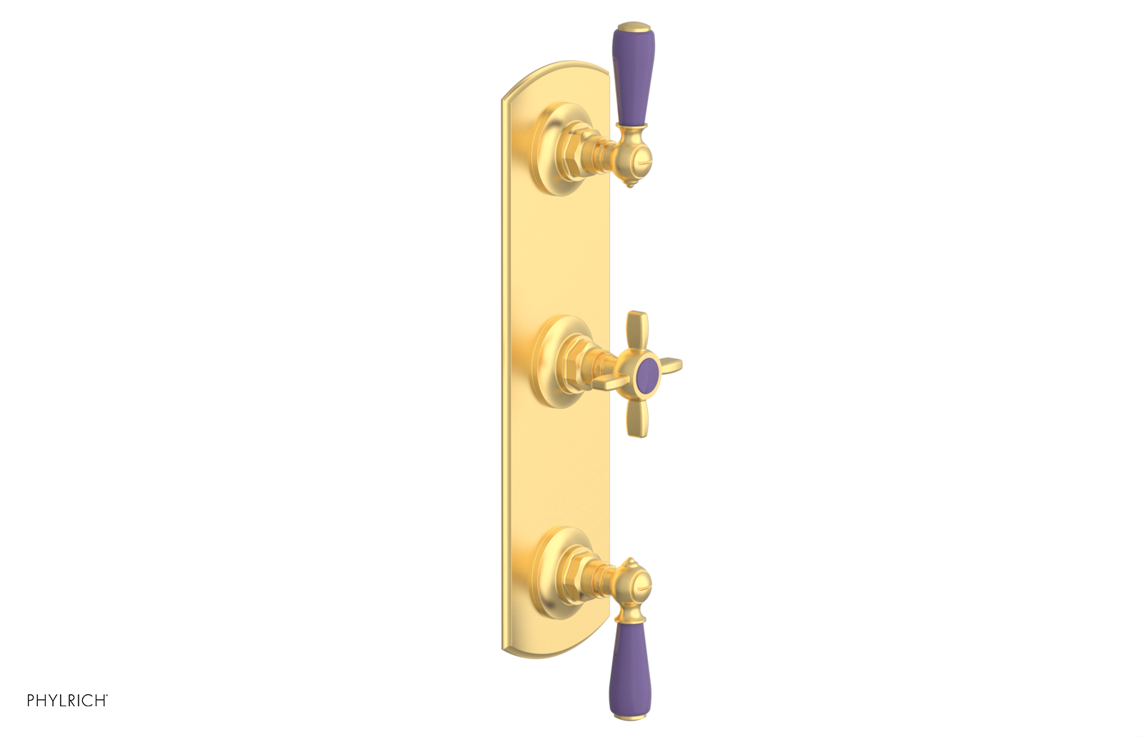 Jamestown Thermostatic Shower Valve with Dual Volume Control - Purple Accented Bathroom Fixture for Modern & Luxury Showers