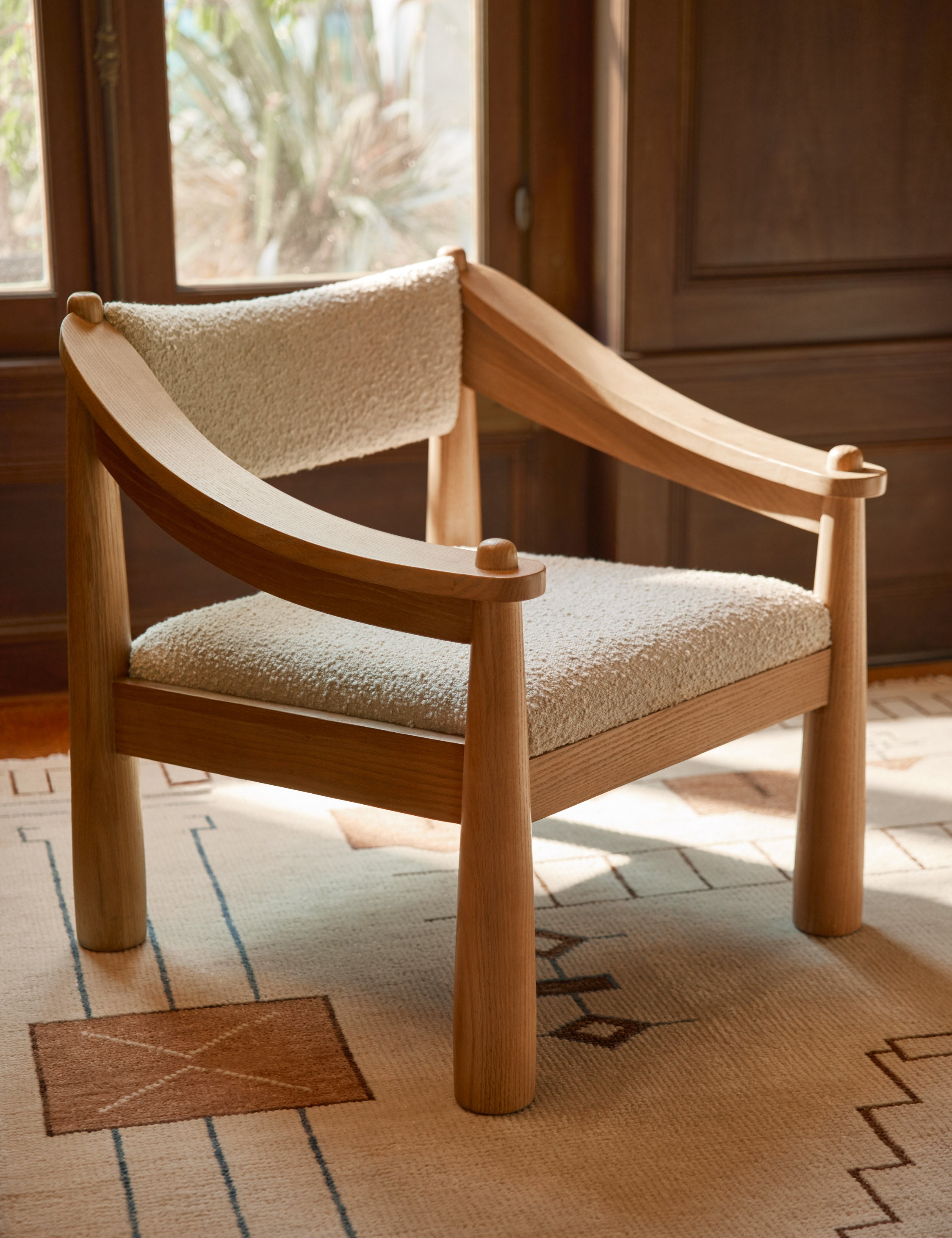 Delise Accent Chair - Modern Mid-Century Lounge Chair with Wooden Legs, Upholstered Fabric, Comfortable Living Room Seating for Home, Office & Reading Nook