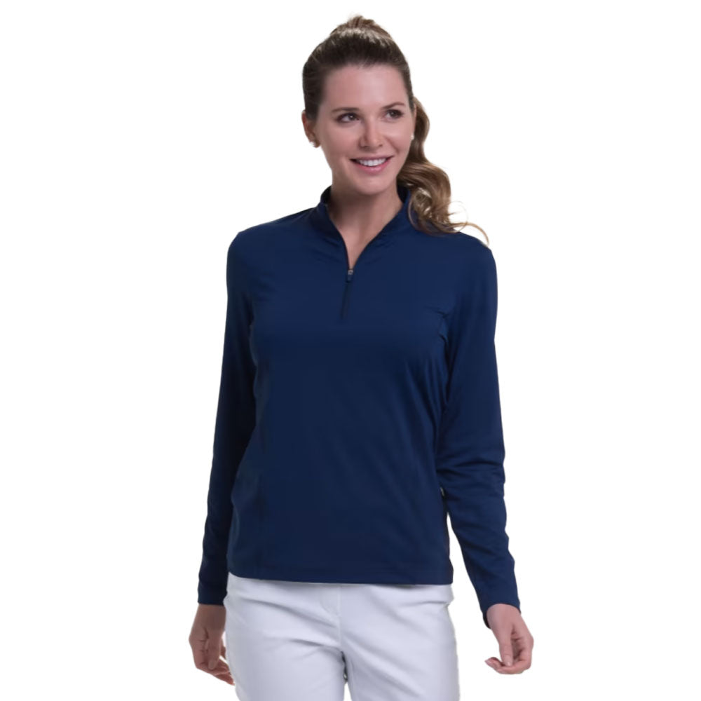 EP New York Women's Zip Mock Long Sleeve Golf Pullover - Stylish & Comfortable for Golf, Workout & Casual Wear