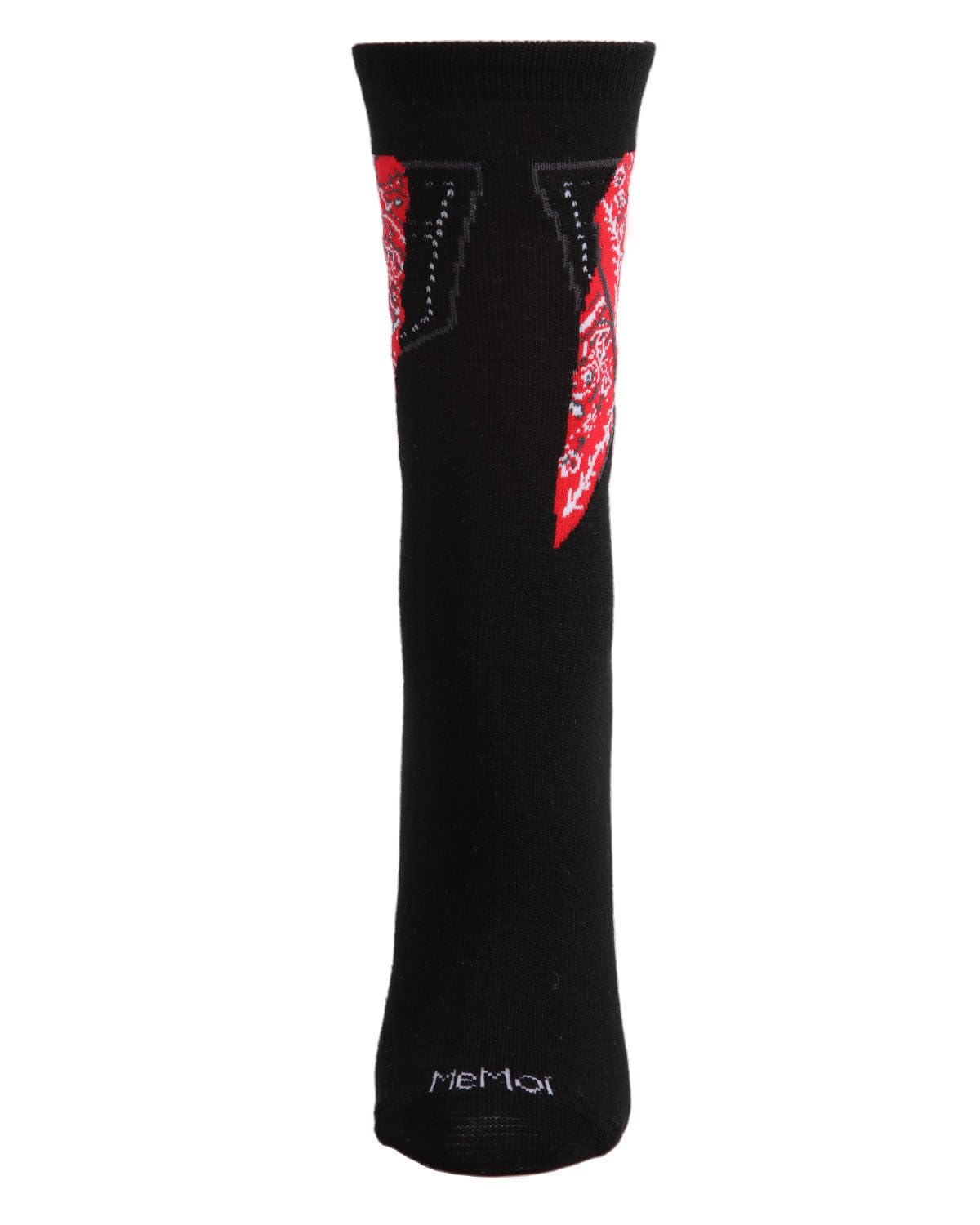 MeMoi Women's Bandana Print Pocket Rayon Blend Crew Socks - Comfortable & Stylish for Casual Wear, Outdoor Activities & Fashion Outfits