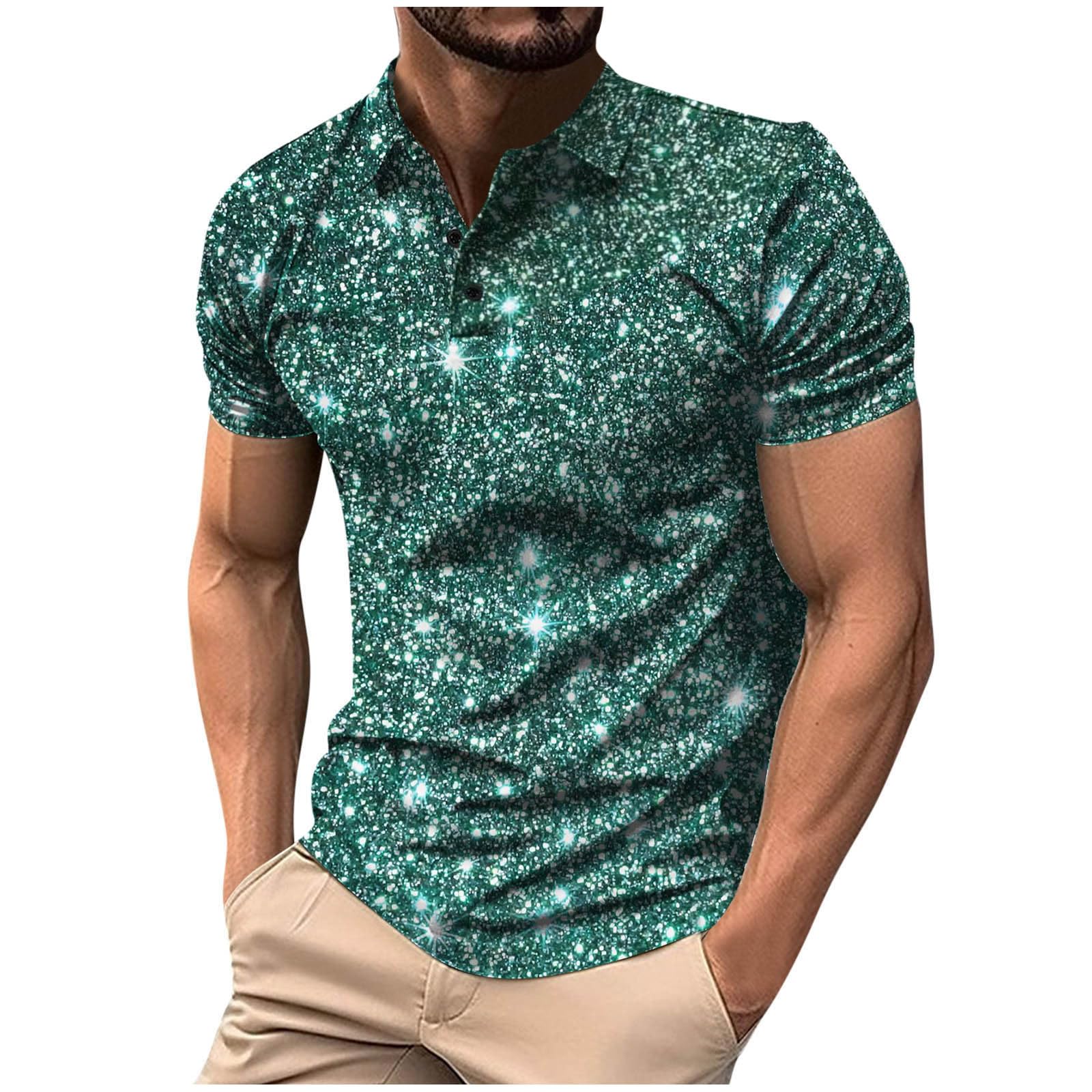 Men's Printed Polo Shirts - Short Sleeve Casual T-Shirts for Summer, Golf & Work | Fashionable Blouse Tops 2024 | Perfect for Office, Outdoor Activities & Daily Wear