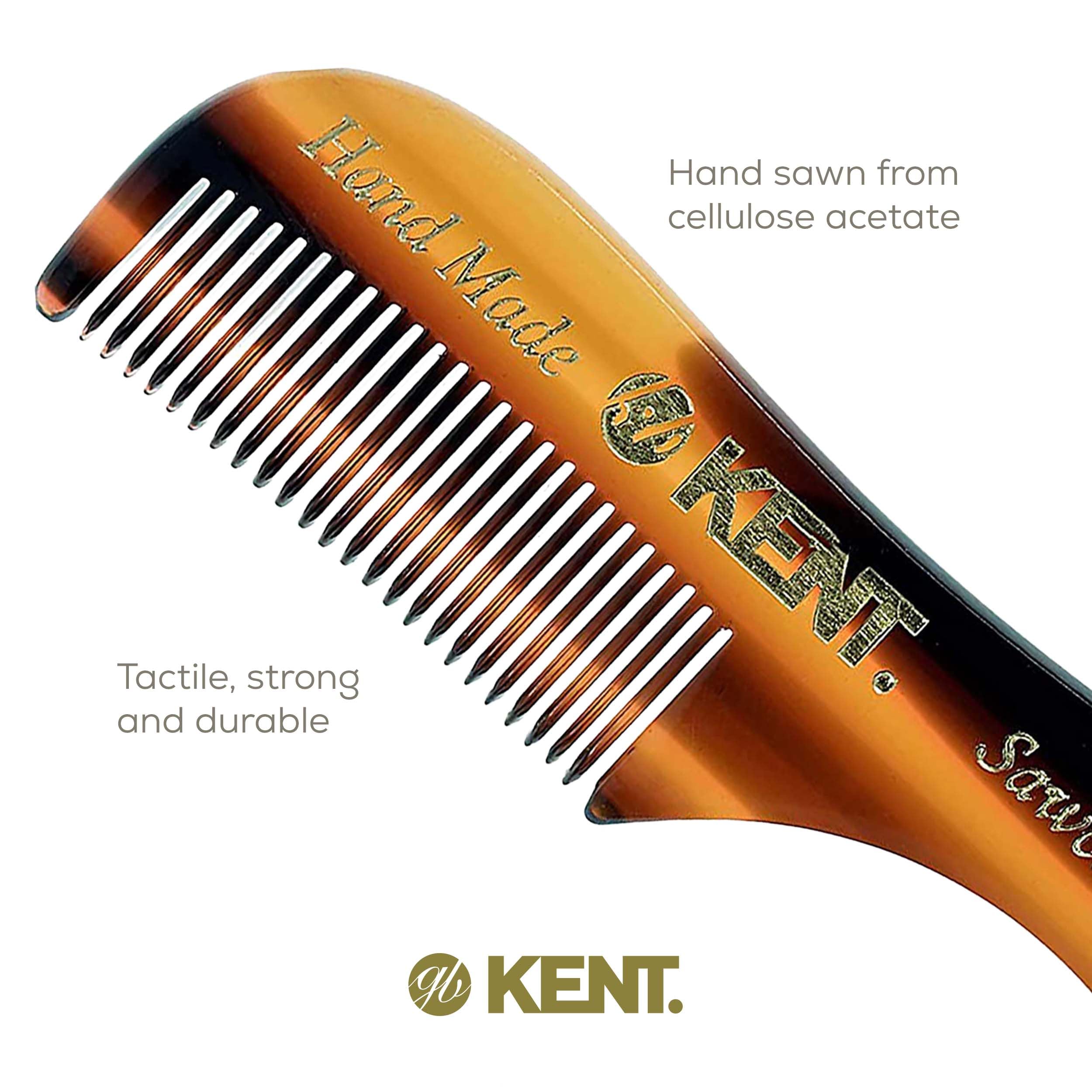 KENT 81T Freddie Handmade Wooden Beard & Mustache Comb - Unbreakable Fine Teeth for Facial Hair Grooming | Pocket Size Travel Comb for Men | Perfect for Daily Grooming, Travel & Gift Giving