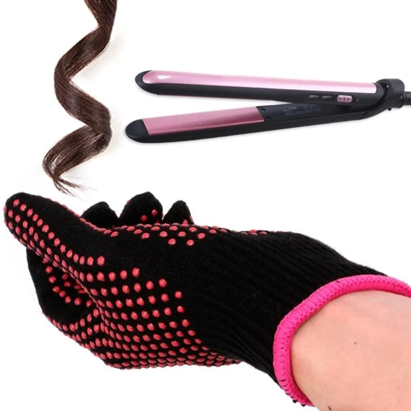 Heat-Resistant Double-Sided Finger Gloves for Hair Styling & Cooking - Perfect for Curling Irons, Flat Irons, and Hot Kitchen Utensils