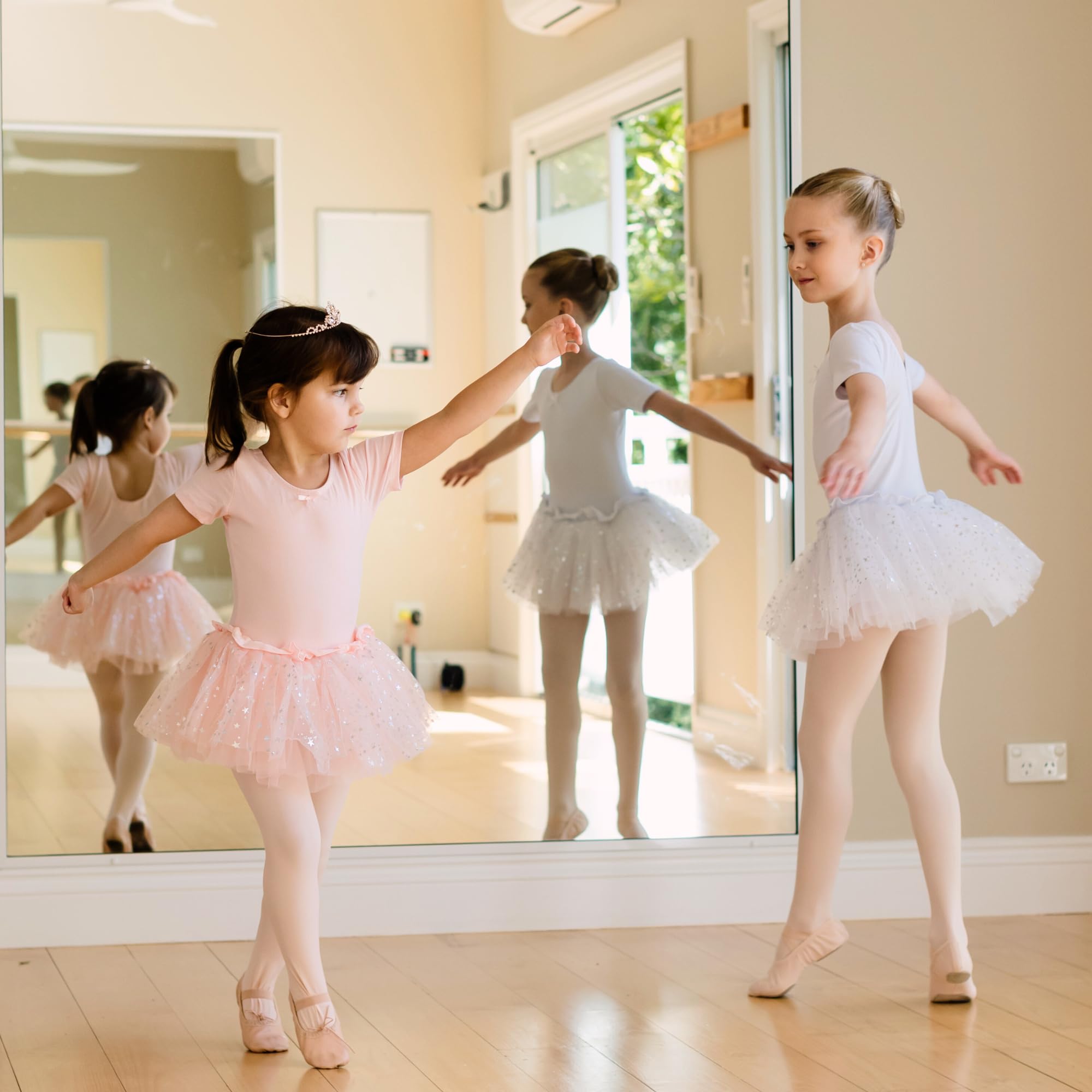 Dancina Toddler Girls Ballet Dance Tights - Soft Stretchable Ballet Tights for Kids - Perfect for Dance Class, Recitals & Ballet Practice