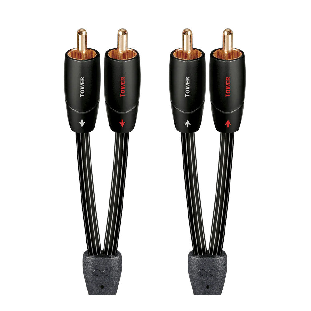 Premium Audioquest Tower RCA Stereo Cables - High-Quality Audio Interconnect for Home Theater & Hi-Fi Systems - Perfect for Turntables, Amplifiers & Audio Equipment