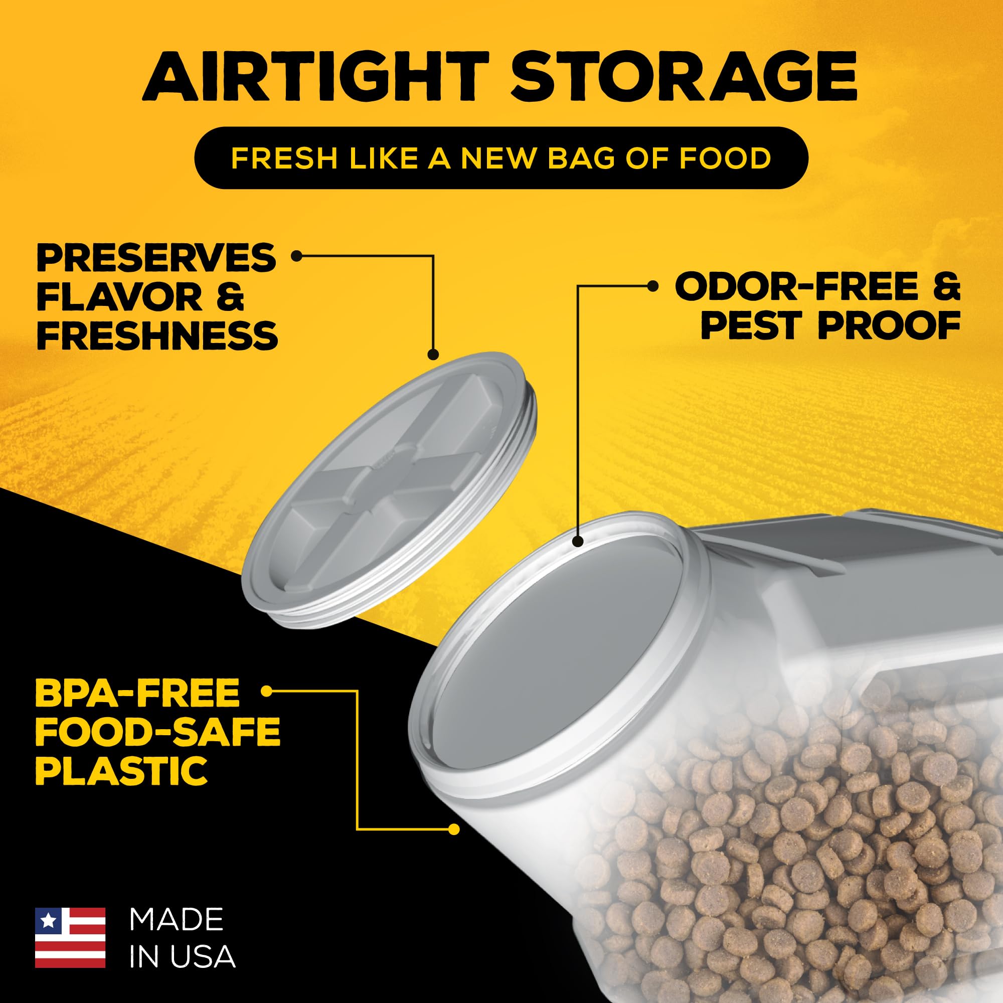 Gamma2 Vittles Vault Airtight Pet Food Storage Container for Dogs & Cats - 80lb Capacity, BPA-Free, USA Made (14