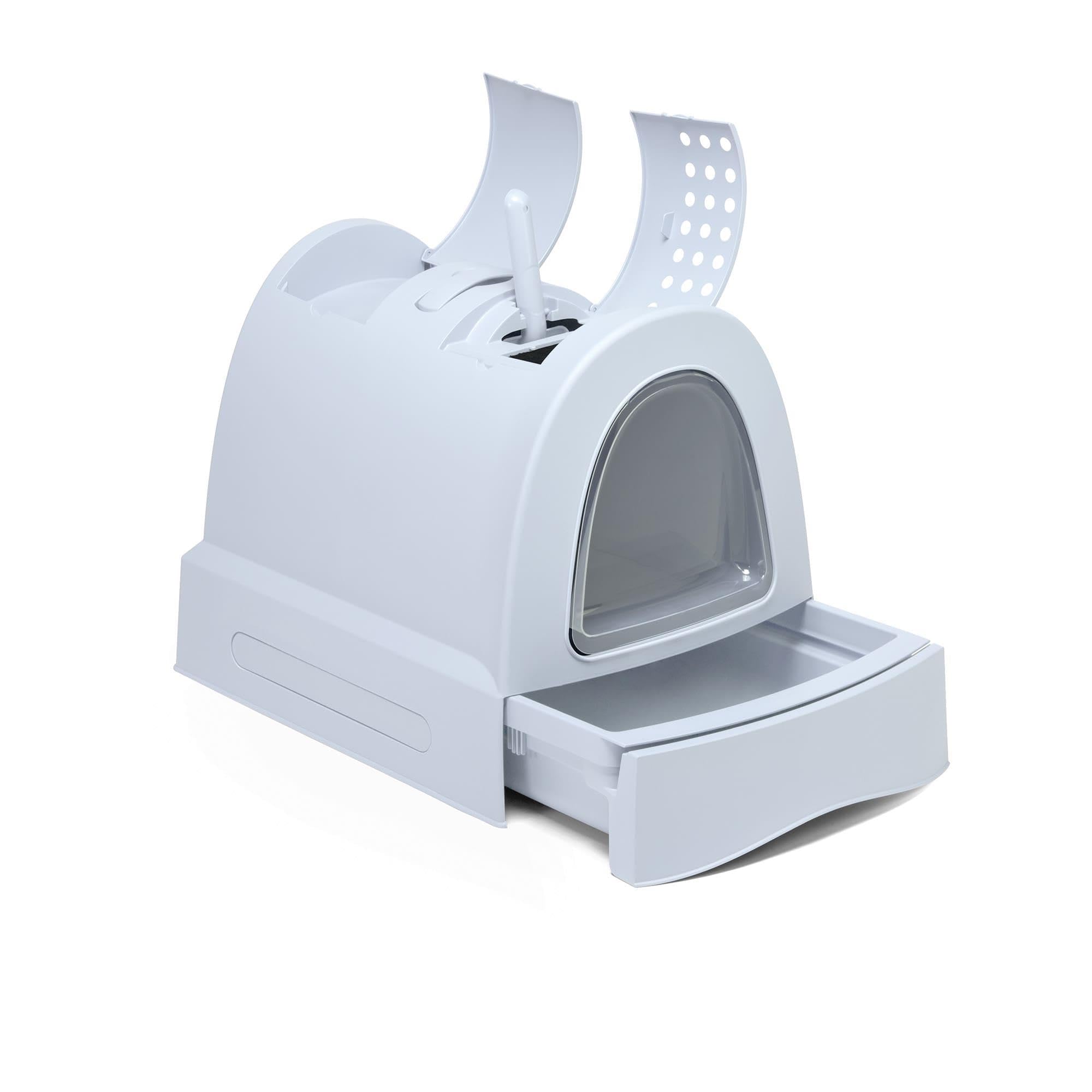 Zuma 5 83483 Blue Toilet Cat Litter Box for Small Cats, 40 x 42.5 x 56 cm - Perfect for Bathroom & Home Use, Space-Saving Design for Apartments