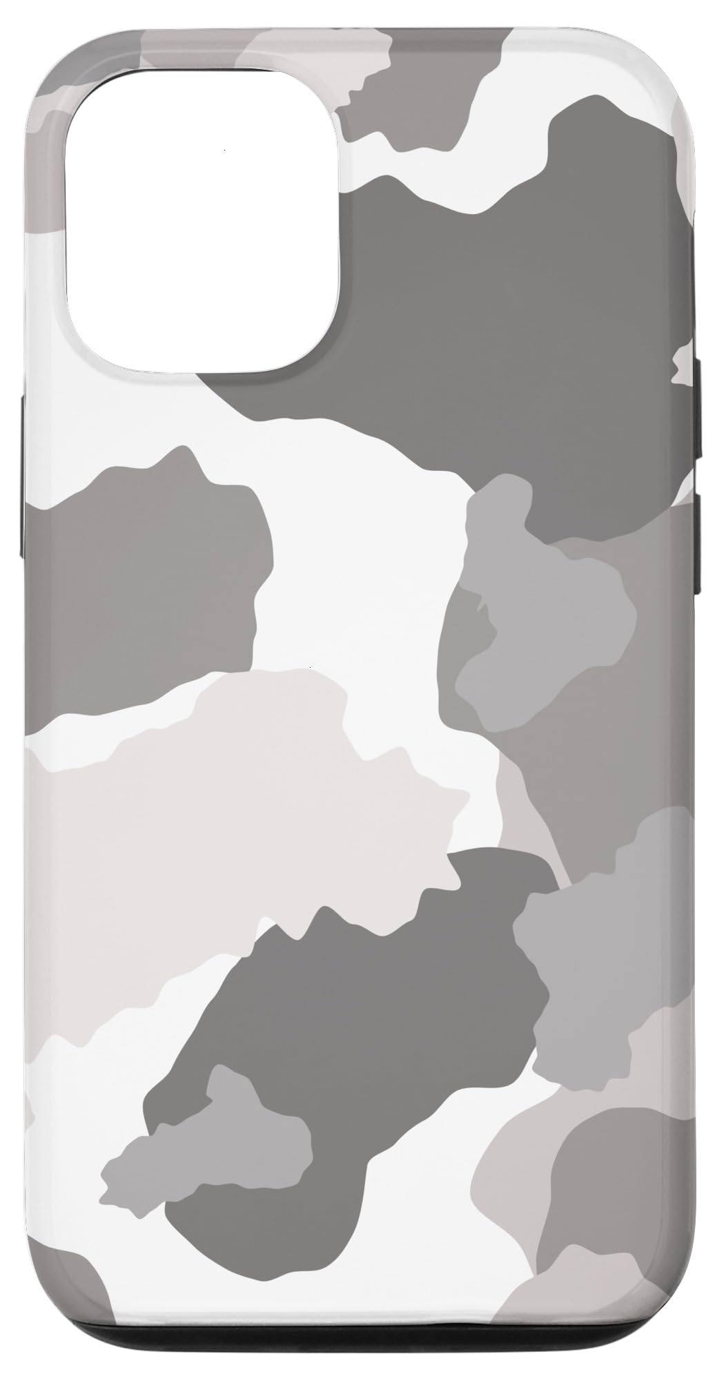 Premium iPhone 12/12 Pro Phone Case - White Grey Camouflage Design | Shockproof & Scratch Resistant Cover | Perfect for Outdoor Adventures & Daily Protection