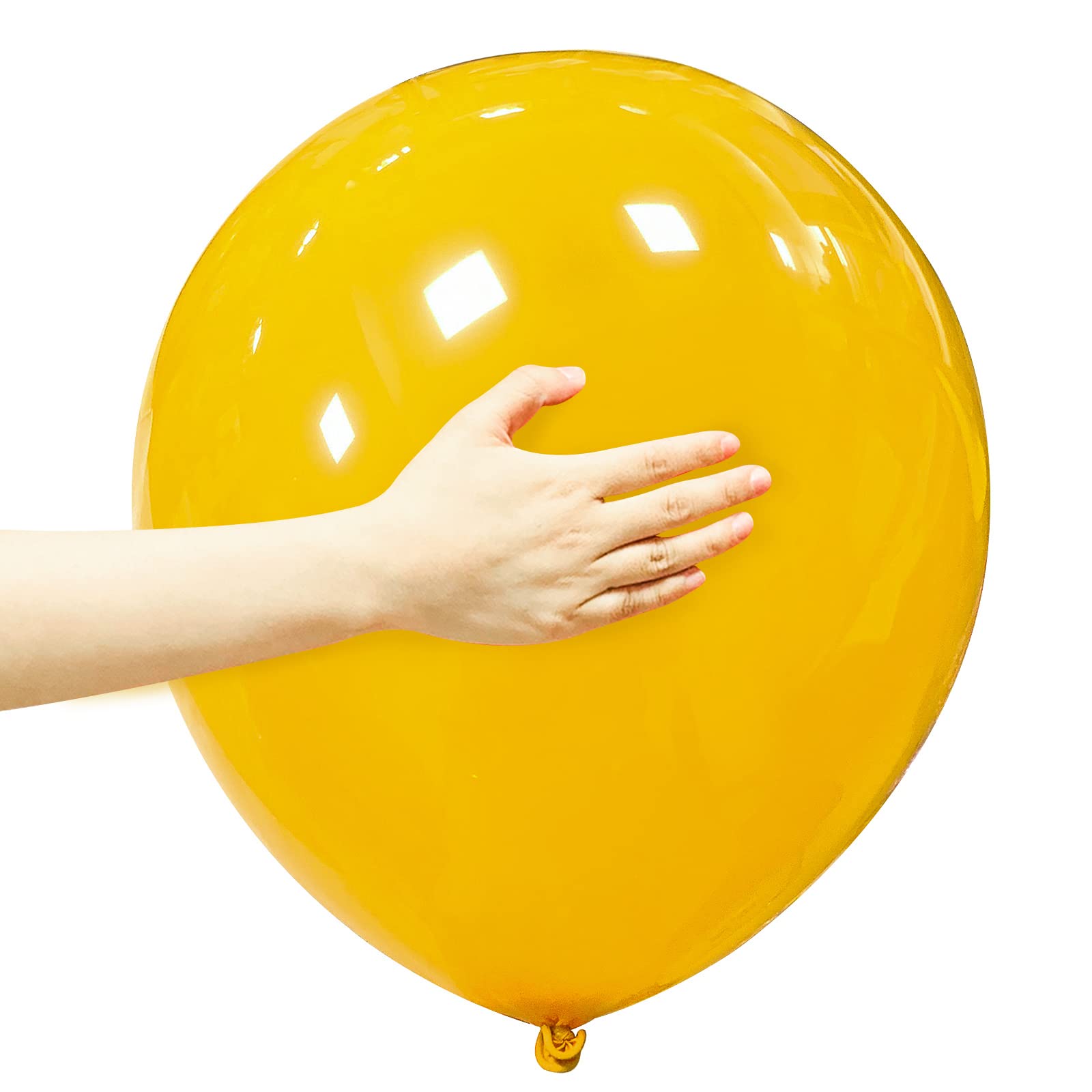 18 Inch Yellow Latex Balloons 12 Pack - Large Round Helium Balloons for Wedding, Birthday, Baby Shower, Engagement, Anniversary & Party Decorations | Perfect for Indoor & Outdoor Celebrations, Balloon Arches & Photo Backdrops