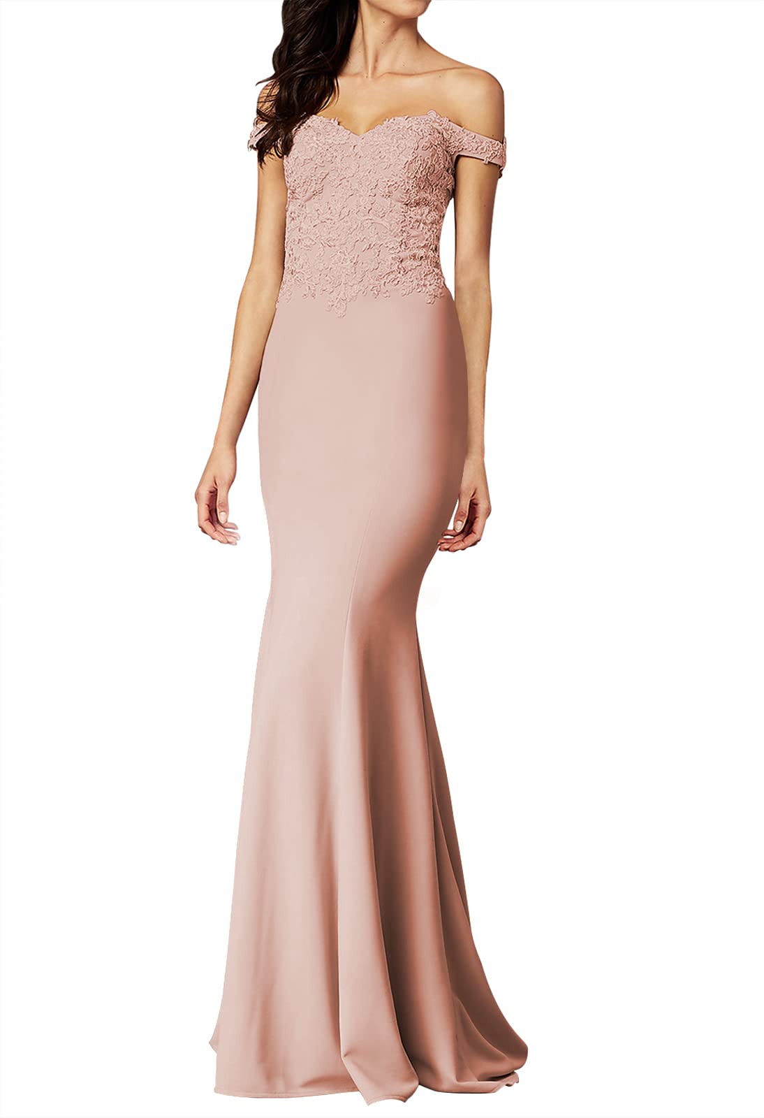 Elegant Lace Prom Dress for Women - Long Formal Evening Gown with Mermaid Silhouette & Off Shoulder Design | Perfect for Homecoming, Prom Night, Wedding Guest & Special Occasions