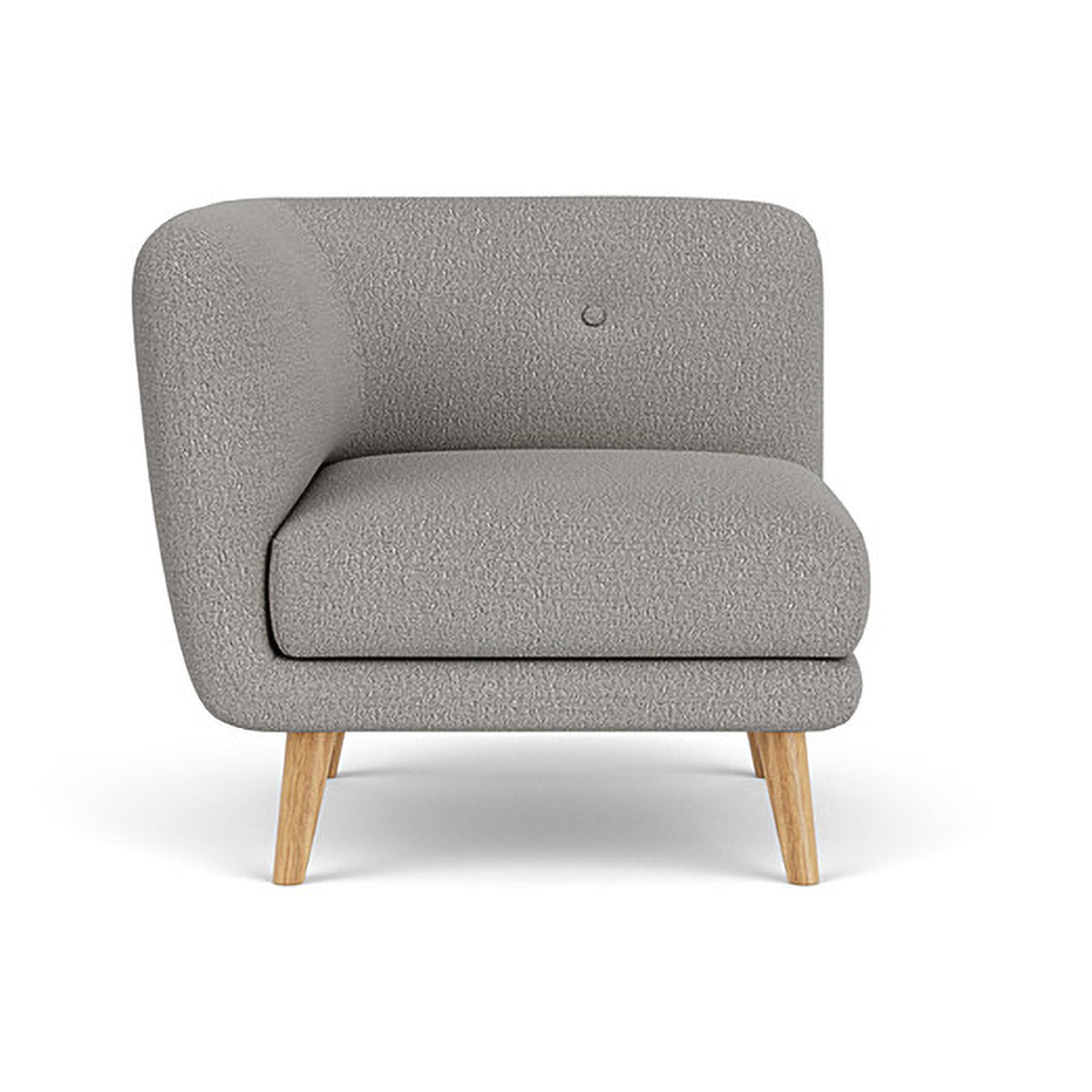 Alfred Boucle Left 1 Seater Modular Sofa - Modern Accent Chair for Living Room, Bedroom & Office - Comfortable Small Space Furniture