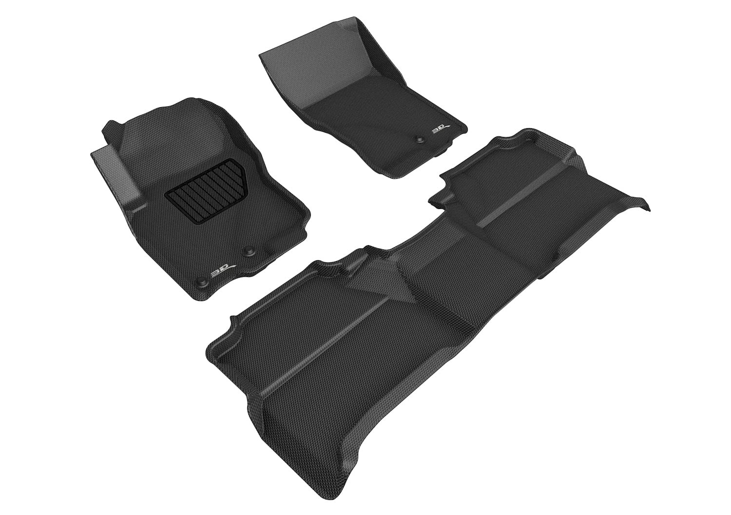 3D MAXpider All-Weather Custom Fit Floor Mats for 2005-2019 Nissan Frontier Crew Cab - Kagu Series Car Floor Liners (1st & 2nd Row, Black) | Durable Protection for Mud, Snow & Spills - Perfect for Off-Roading, Camping & Daily Commute