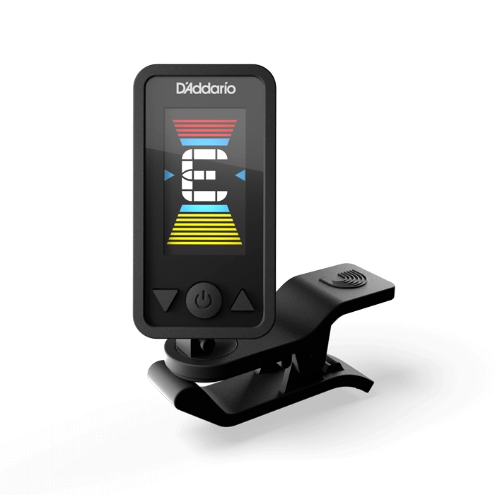 D'Addario Eclipse Rechargeable Clip-On Guitar Tuner - Black | Accurate Chromatic Tuner for Guitar, Bass & Violin | Perfect for Live Performances & Practice Sessions
