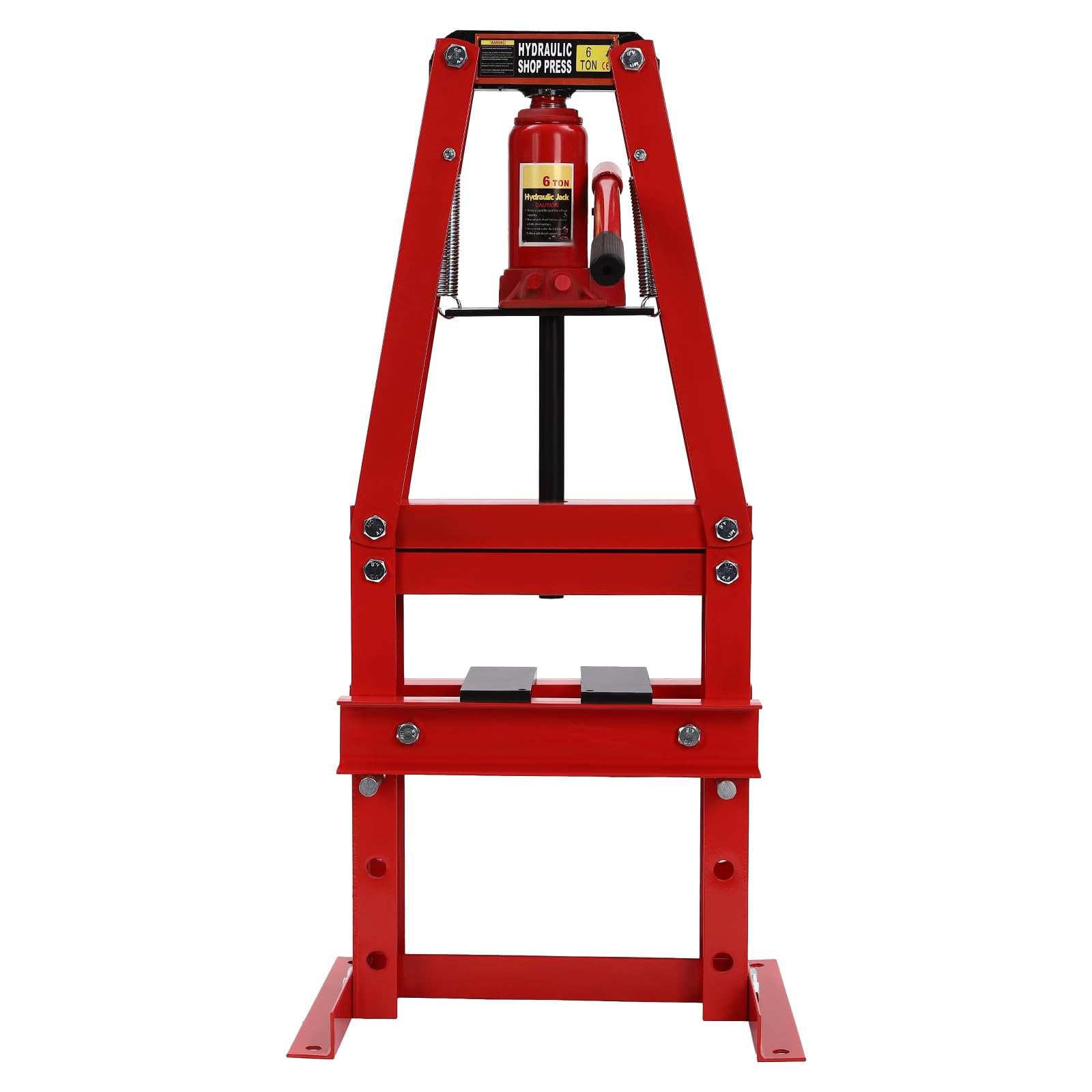 6-Ton Hydraulic Shop Press with Adjustable A-Frame & Press Plates - Heavy Duty Benchtop/Floor Press for Metalworking, Woodworking & Auto Repair (Red) - Perfect for Garage, Workshop & DIY Projects