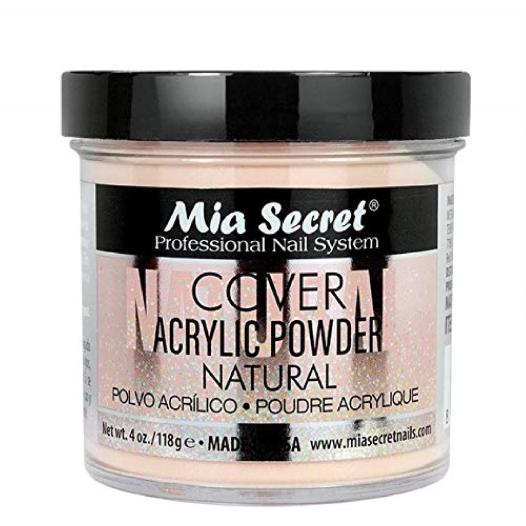 Mia Secret Acrylic Powder - 4oz Natural Cover for Nail Extensions & Manicures | Professional Salon-Grade Nail Enhancement | Perfect for DIY Nail Art & Acrylic Overlays